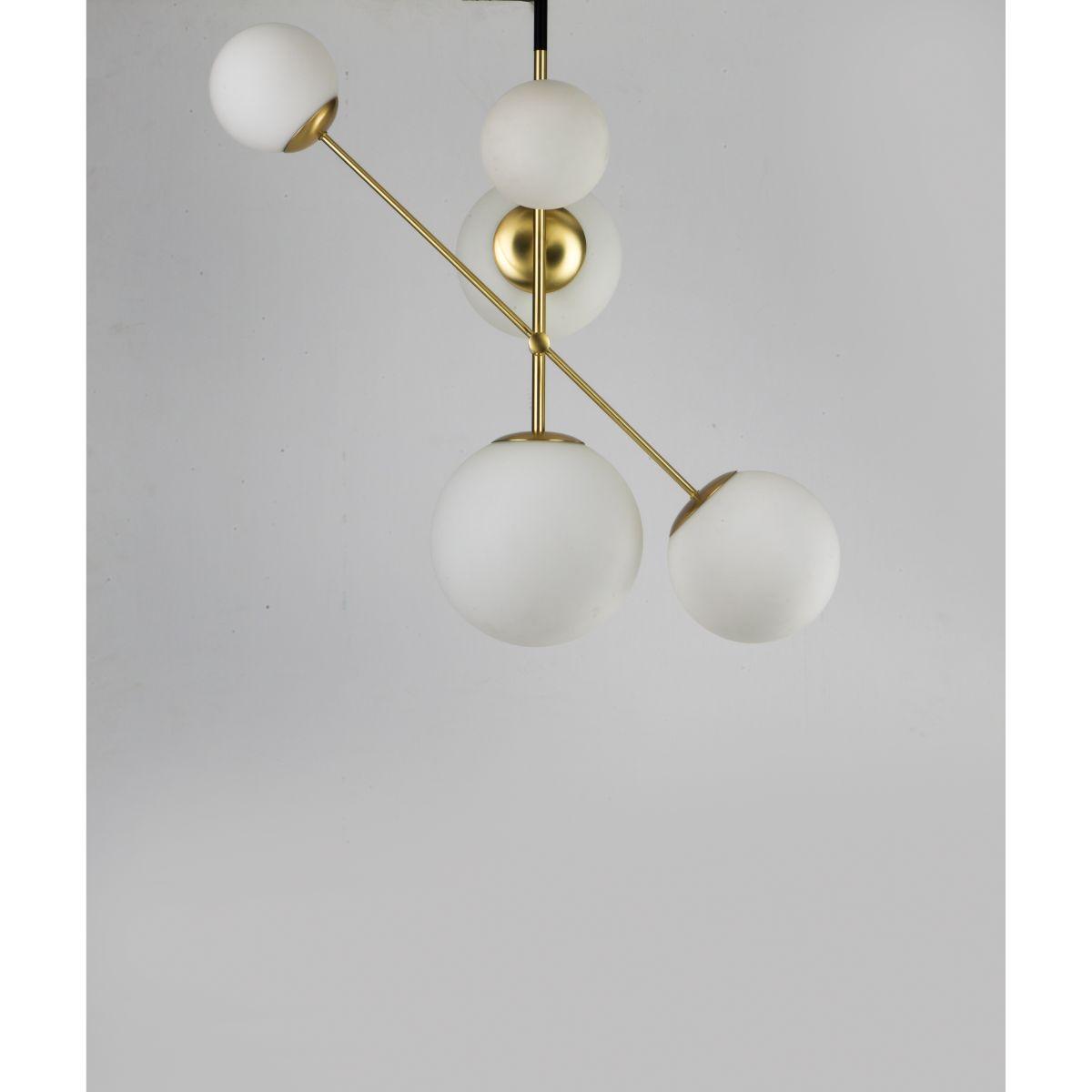 Vesper 38 in. 5 Lights Pendant Light Satin Brass Finish - Bees Lighting