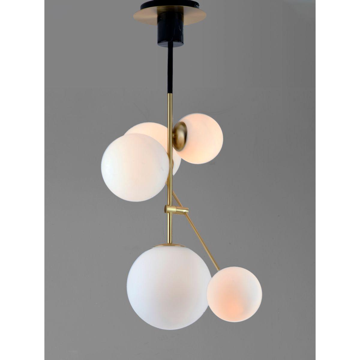 Vesper 38 in. 5 Lights Pendant Light Satin Brass Finish - Bees Lighting