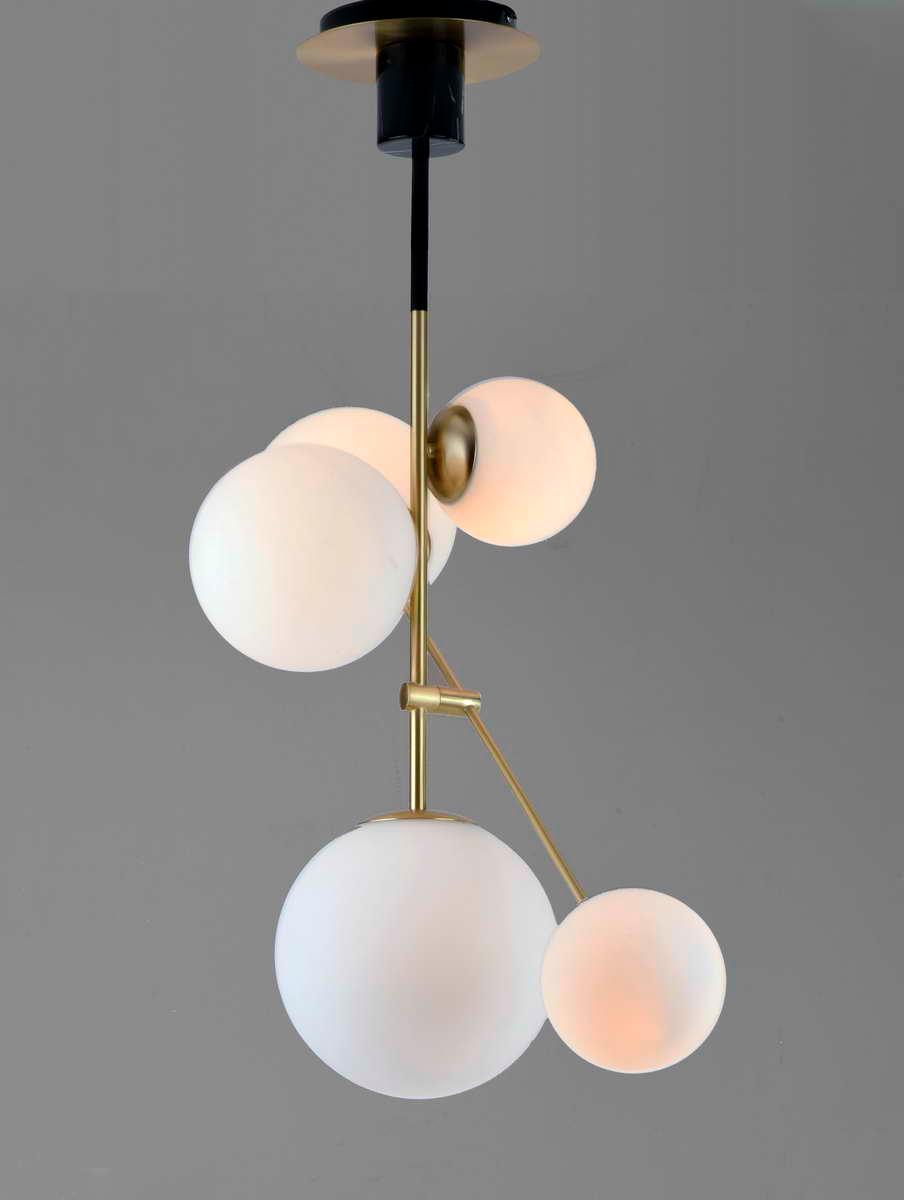 Vesper 38 in. 5 Lights Pendant Light Satin Brass Finish - Bees Lighting