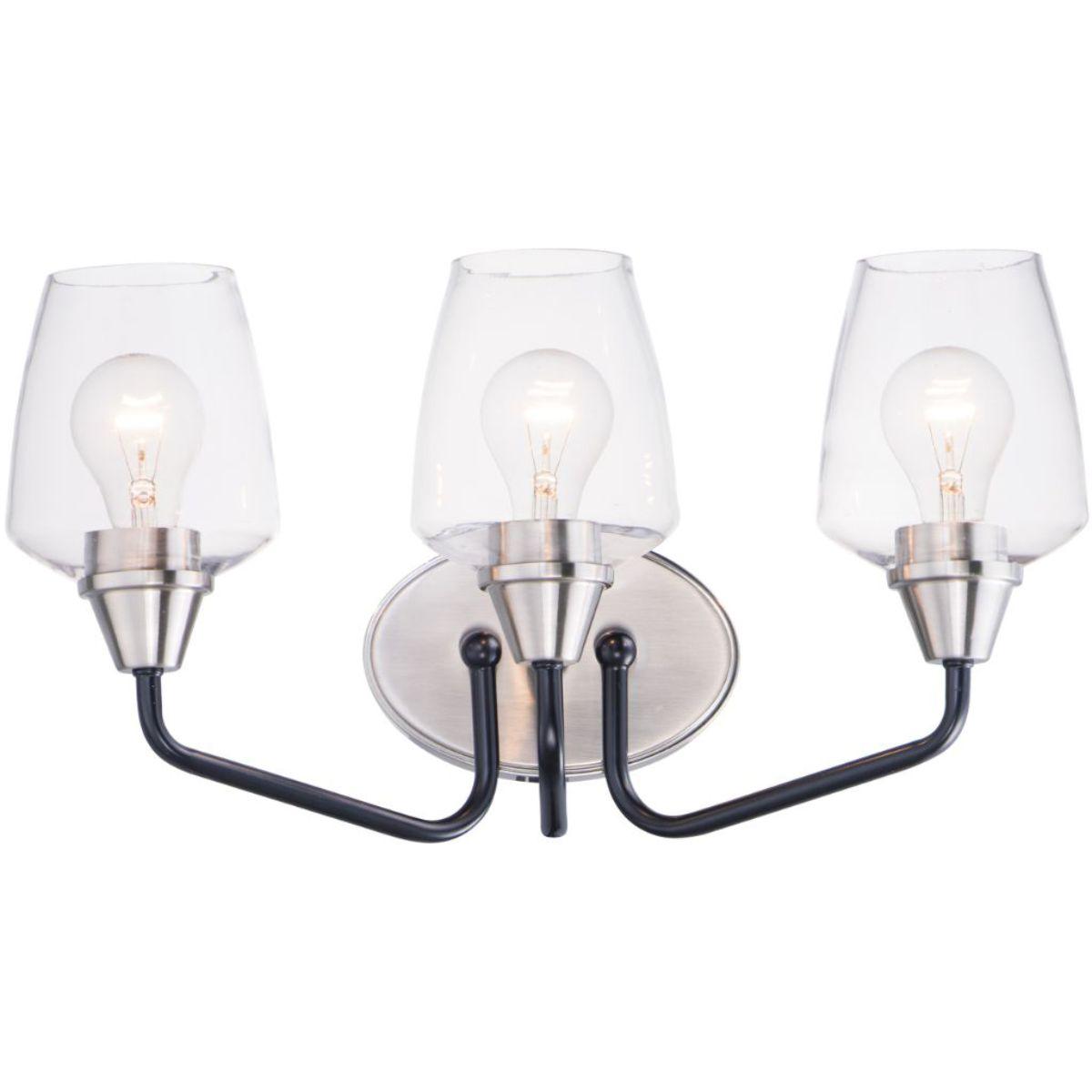 Goblet 18 in. 3 Lights Vanity Light Nickel Finish - Bees Lighting