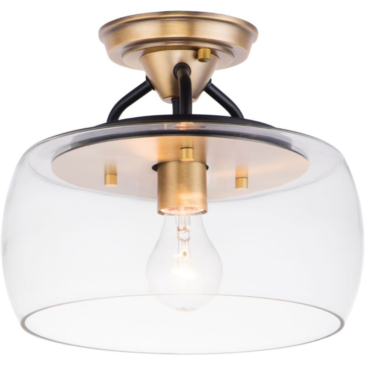 Goblet 11 in. Semi flush Mount Light Antique Brass Finish - Bees Lighting