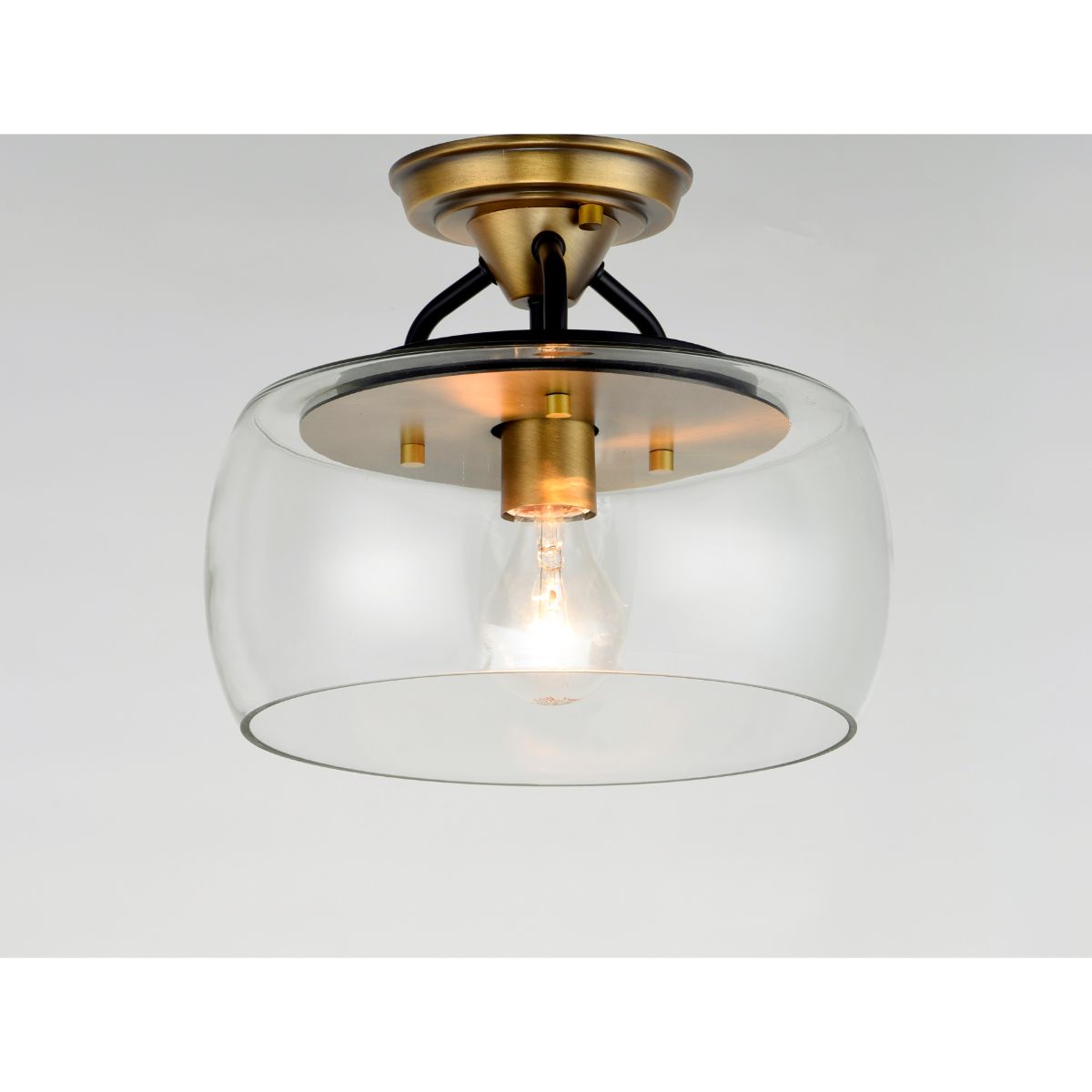 Goblet 11 in. Semi flush Mount Light Antique Brass Finish - Bees Lighting