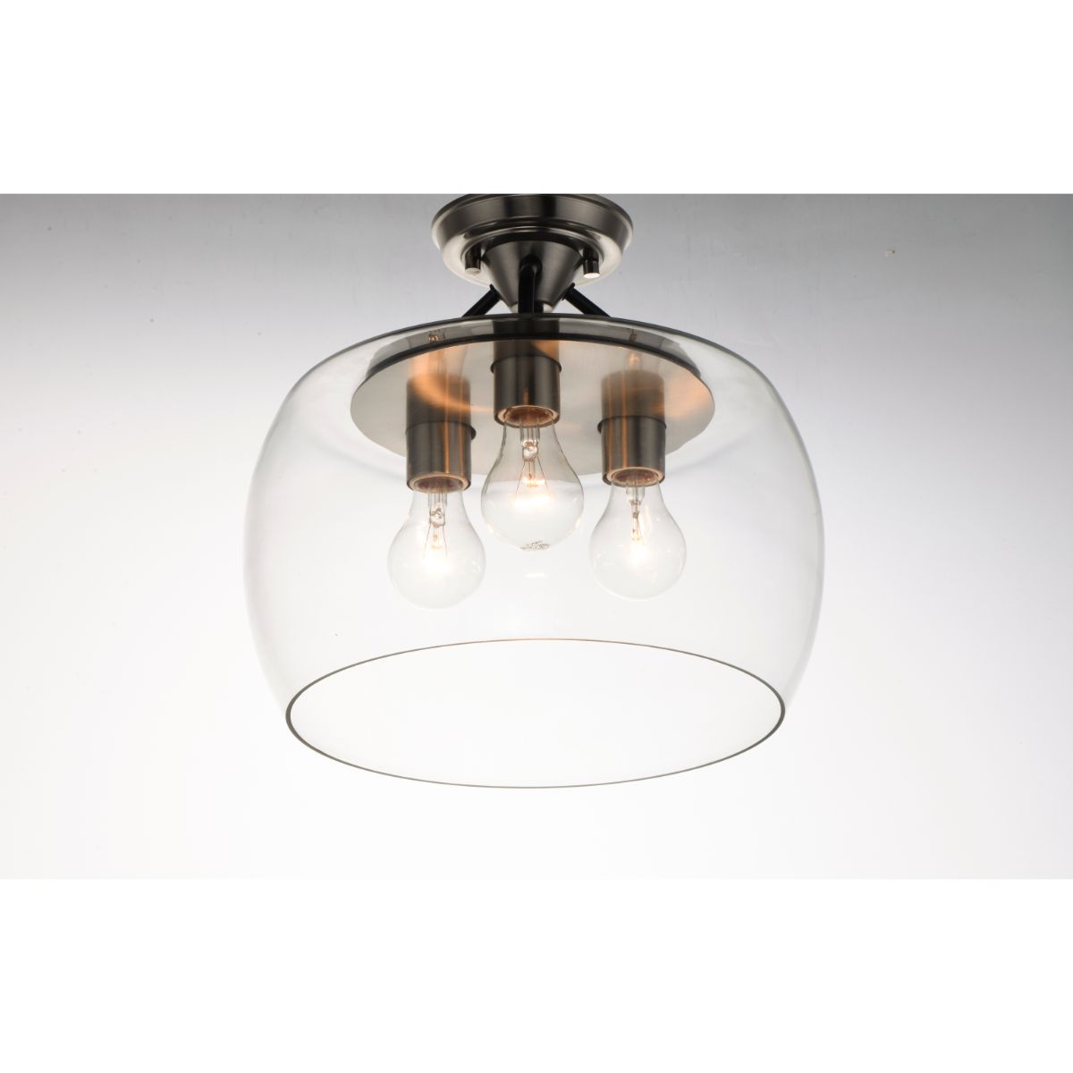 Goblet 14 in. 3 Lights Semi flush Mount Light Satin Nickel Finish - Bees Lighting