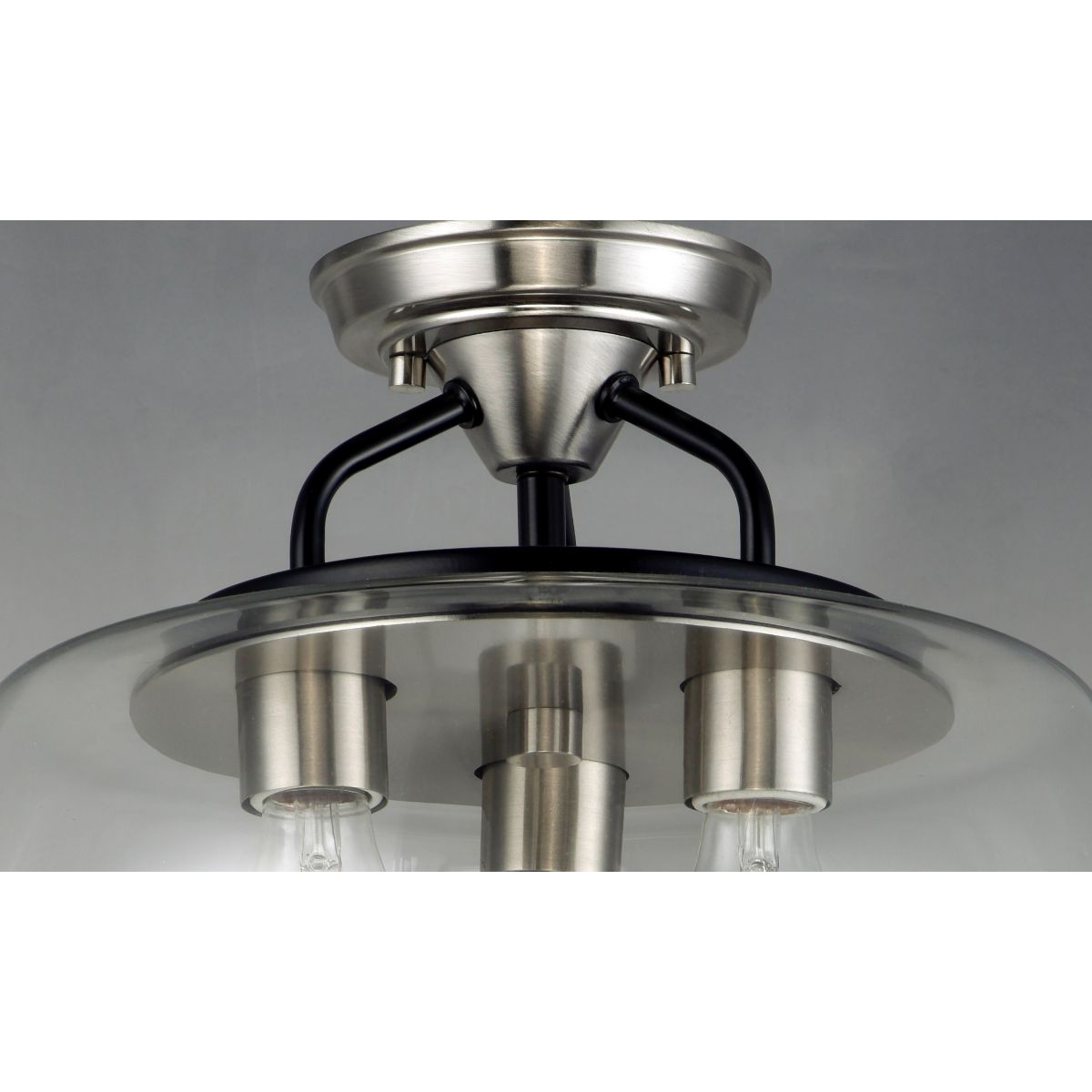 Goblet 14 in. 3 Lights Semi flush Mount Light Satin Nickel Finish - Bees Lighting