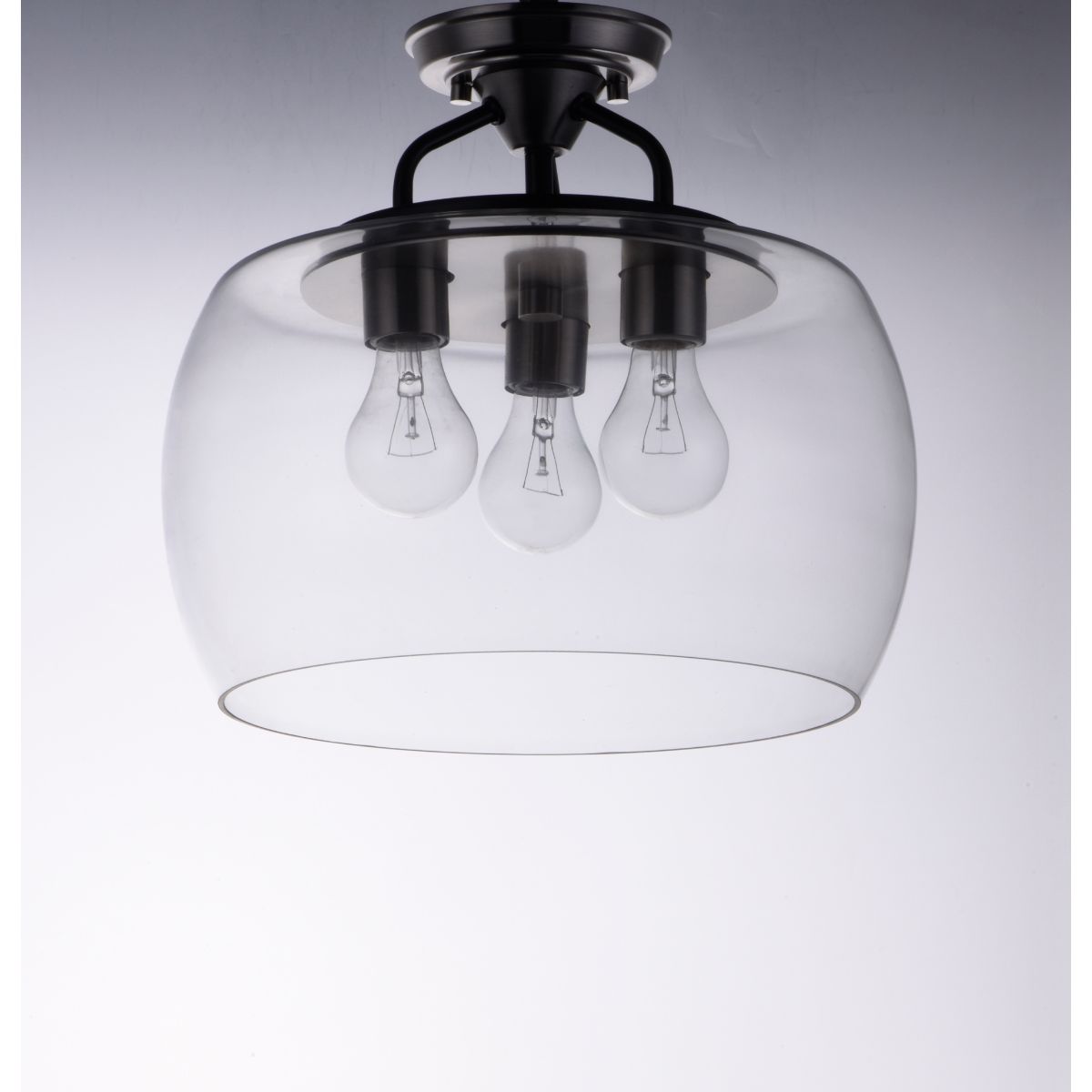 Goblet 14 in. 3 Lights Semi flush Mount Light Satin Nickel Finish - Bees Lighting