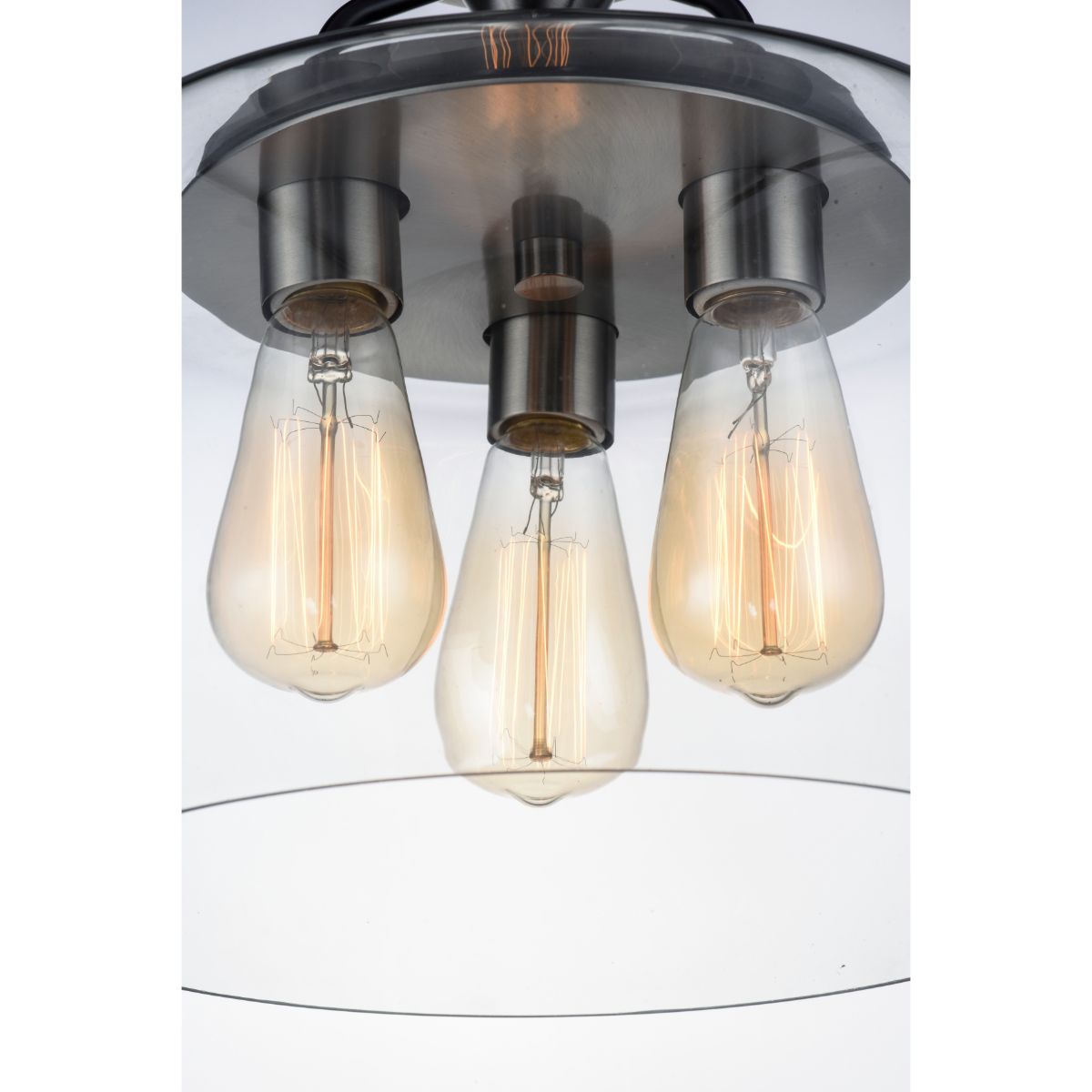 Goblet 14 in. 3 Lights Semi flush Mount Light Satin Nickel Finish - Bees Lighting