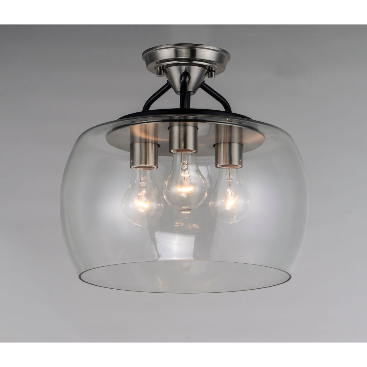 Goblet 14 in. 3 Lights Semi flush Mount Light Satin Nickel Finish - Bees Lighting