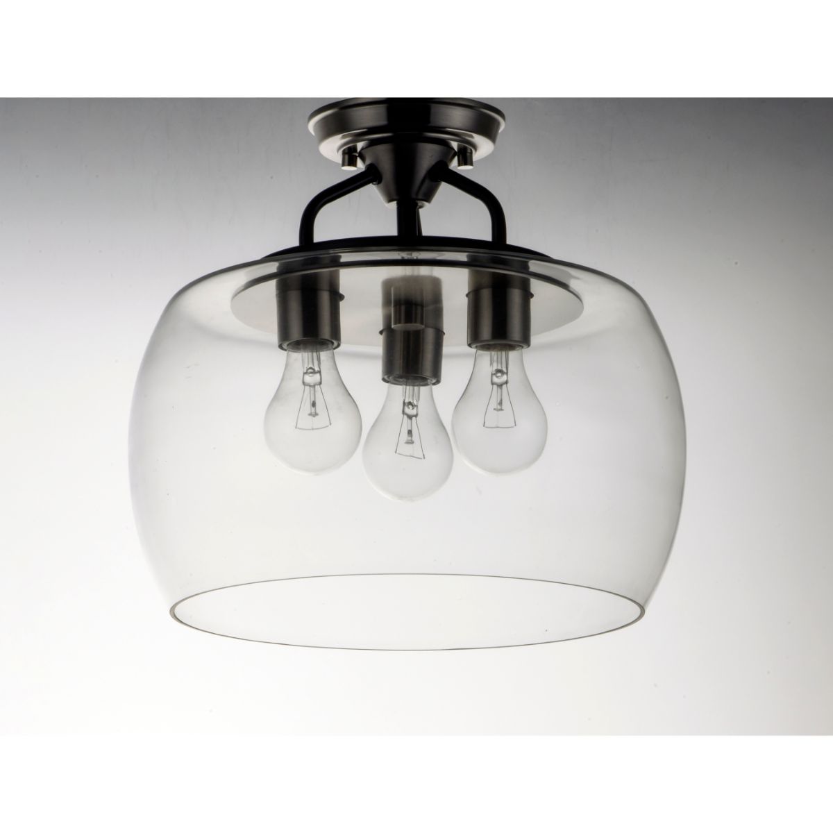 Goblet 14 in. 3 Lights Semi flush Mount Light Satin Nickel Finish - Bees Lighting