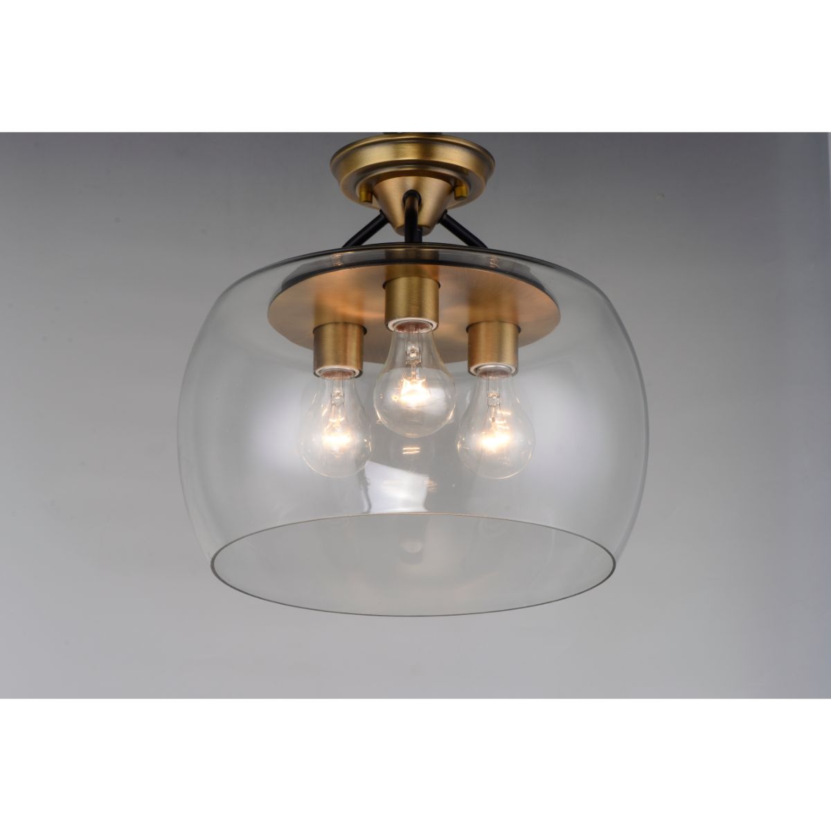 Goblet 14 in. 3 Lights Semi flush Mount Light Antique Brass Finish - Bees Lighting