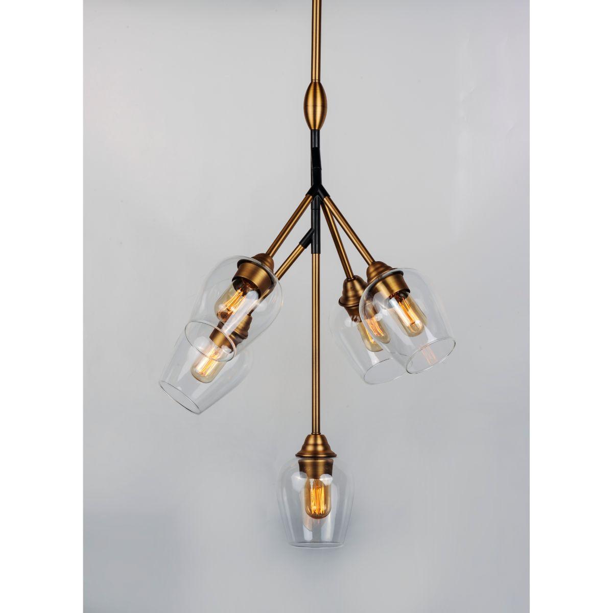 Savvy 24 in. 5 Lights Pendant Light Antique Brass Finish - Bees Lighting