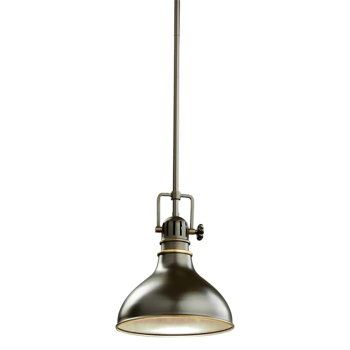 Hatteras Bay 10" 1-Light Mini Pendant Light with Clear fresnel glass, Olde bronze Finish - Bees Lighting