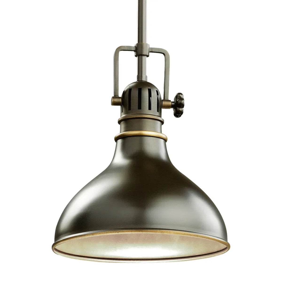 Hatteras Bay 10" 1-Light Mini Pendant Light with Clear fresnel glass, Olde bronze Finish - Bees Lighting