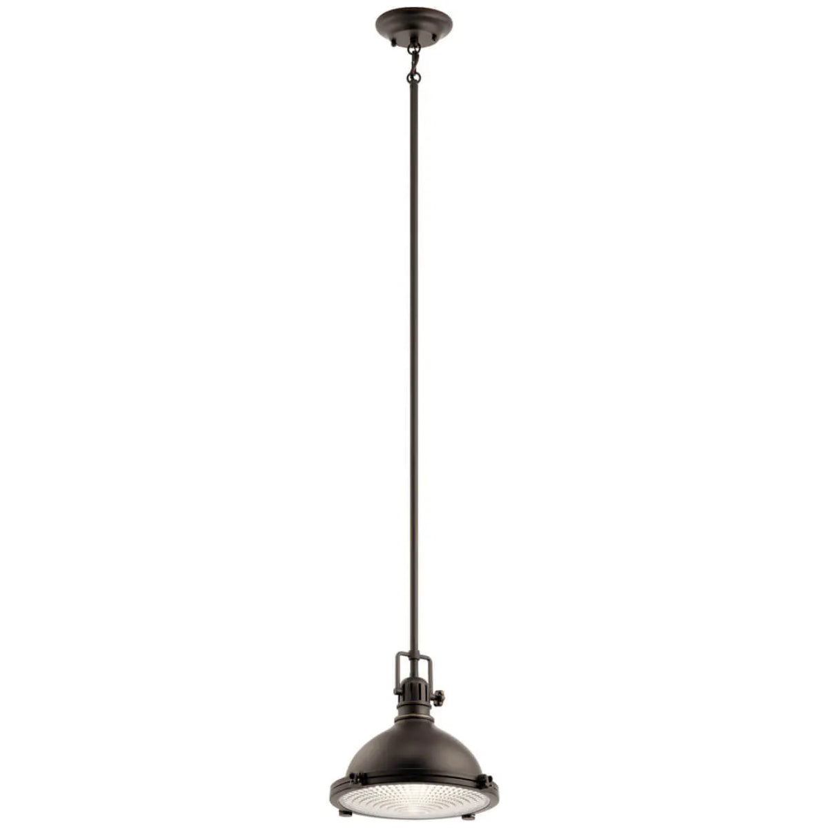 Hatteras Bay 12" 1-Light Pendant Light with Clear fresnel glass, Olde bronze Finish - Bees Lighting