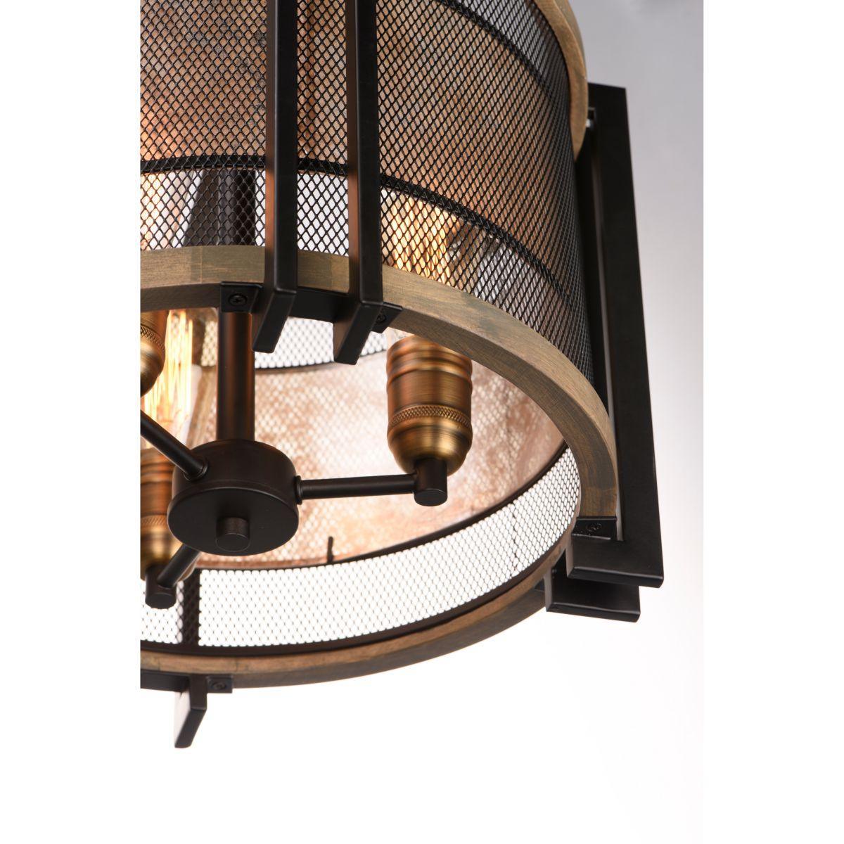 Boundry 17 in. 3 Lights Semi flush Mount Light Black finish - Bees Lighting