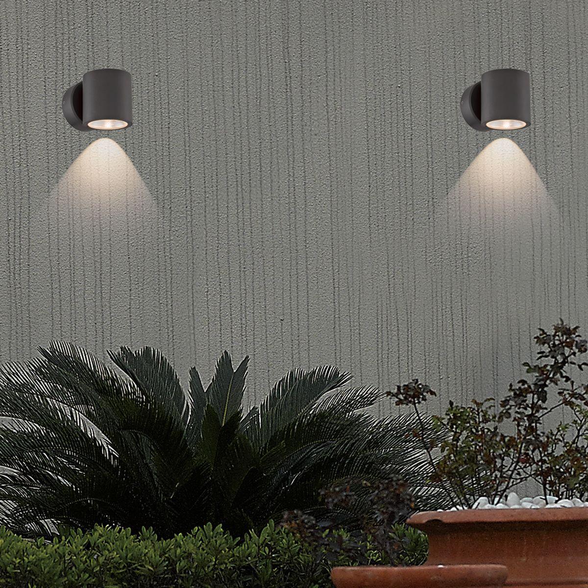 Volume 4 In 1 Light LED Outdoor Cylinder Wall Light 3000K Gray Finish - Bees Lighting