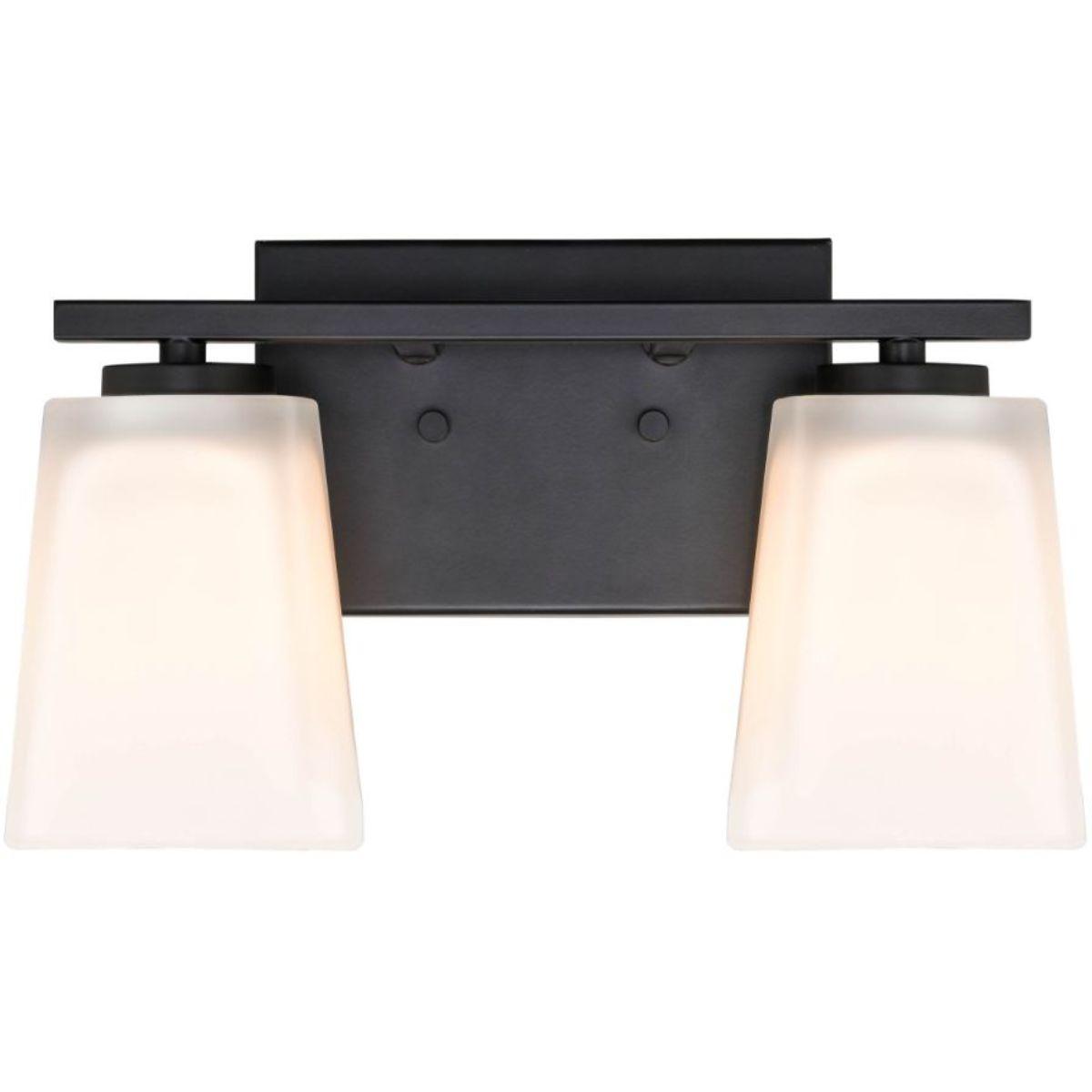 13 in. 2 Lights Vanity Light Black finish - Bees Lighting