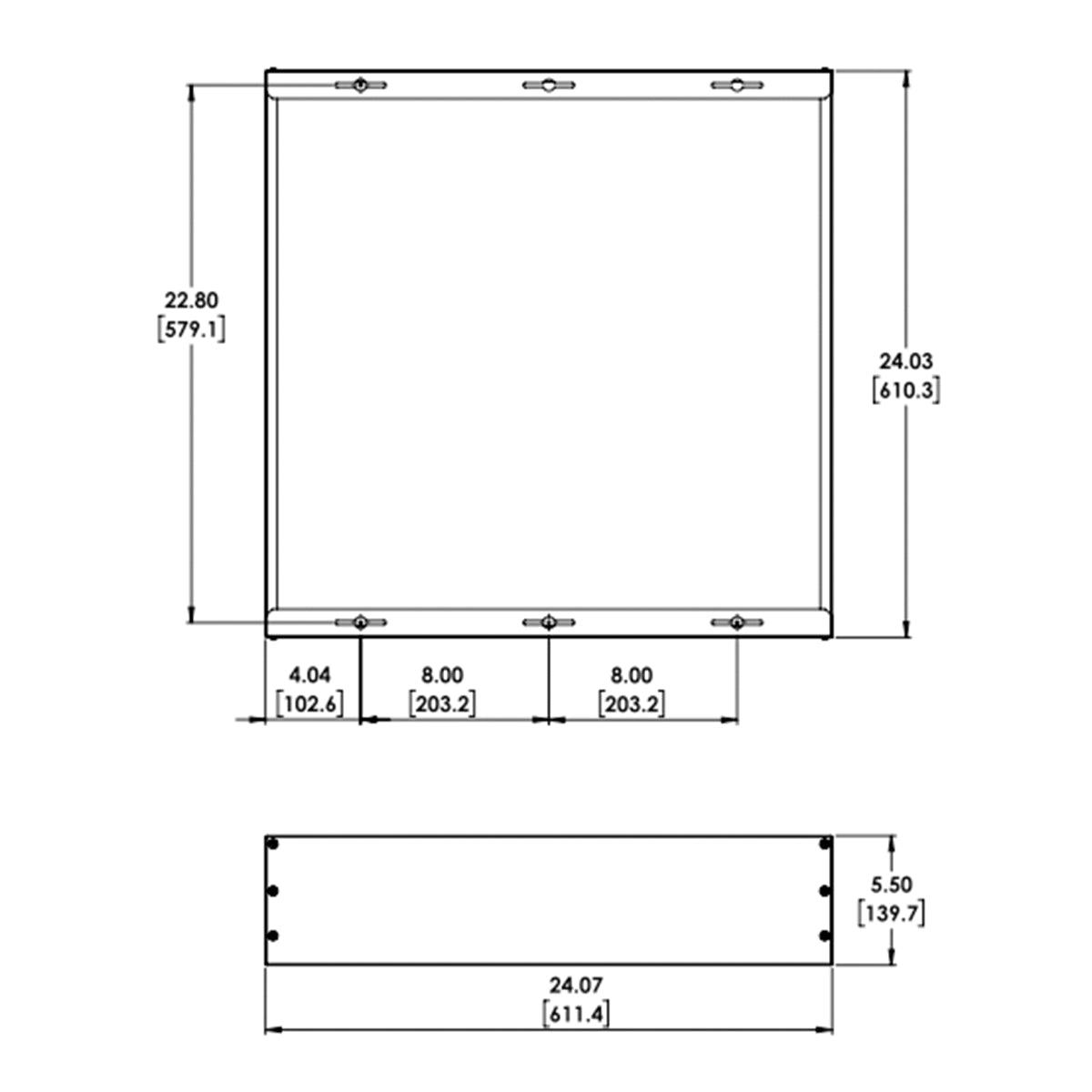 Multi-Use Surface Mount Kit 2x2, Shallow Depth, Powder Coat After Fabrication