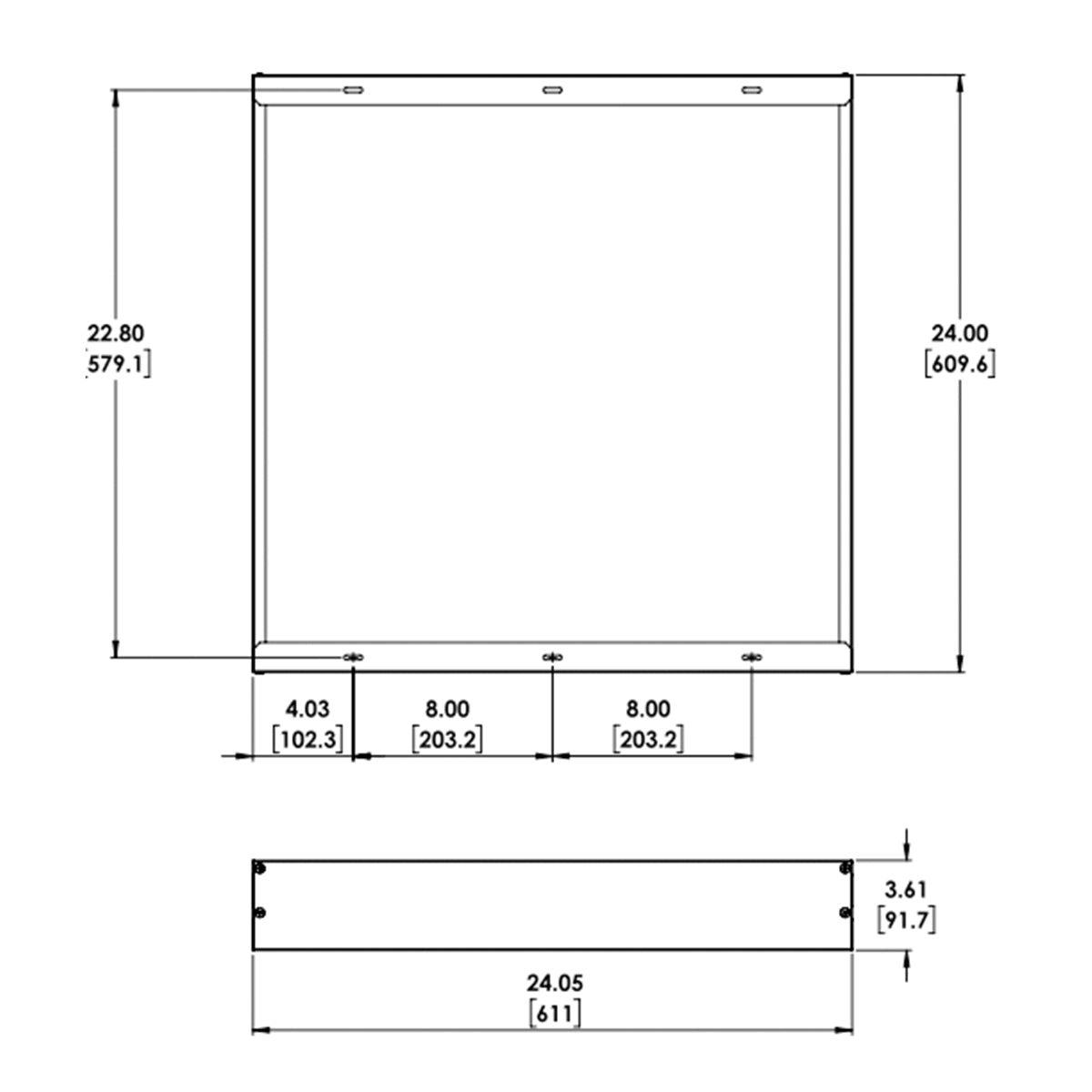 Multi-Use Surface Mount Kit 2x2, Shallow Depth