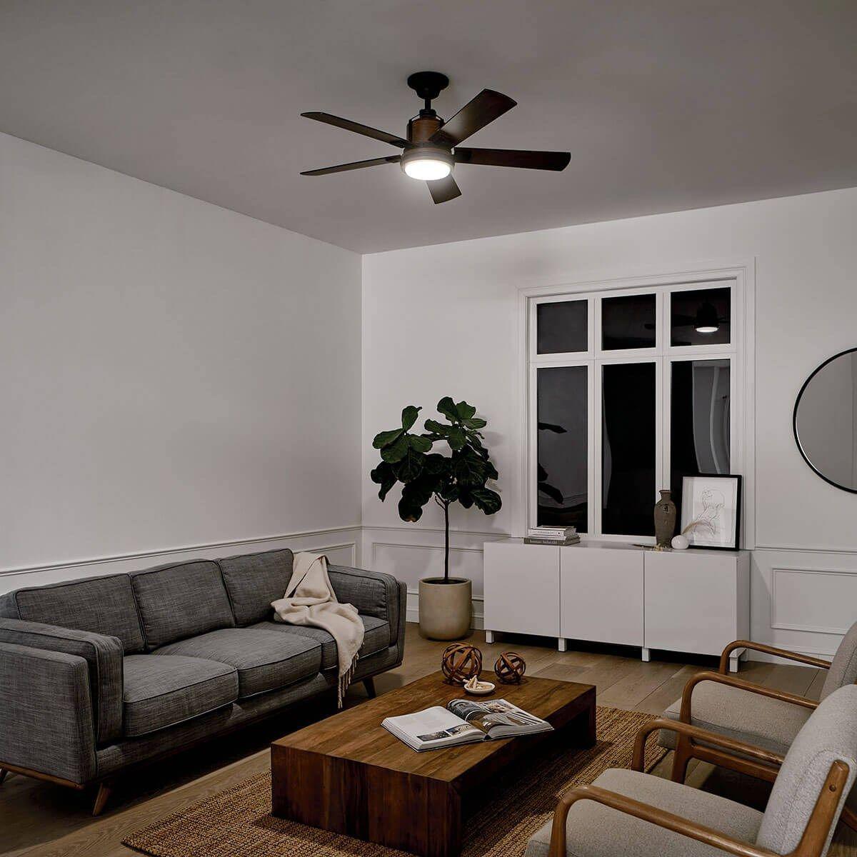 Colerne 52 Inch Auburn LED Ceiling Fan with Wall Control Included - Bees Lighting