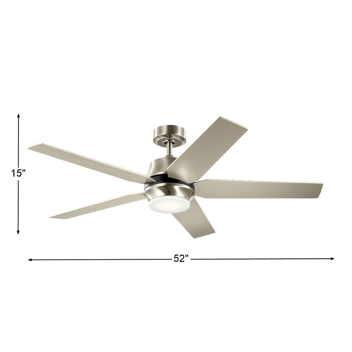 Maeve 52 Inch Brushed Stainless Steel LED Indoor Ceiling Fan with Remote - Bees Lighting