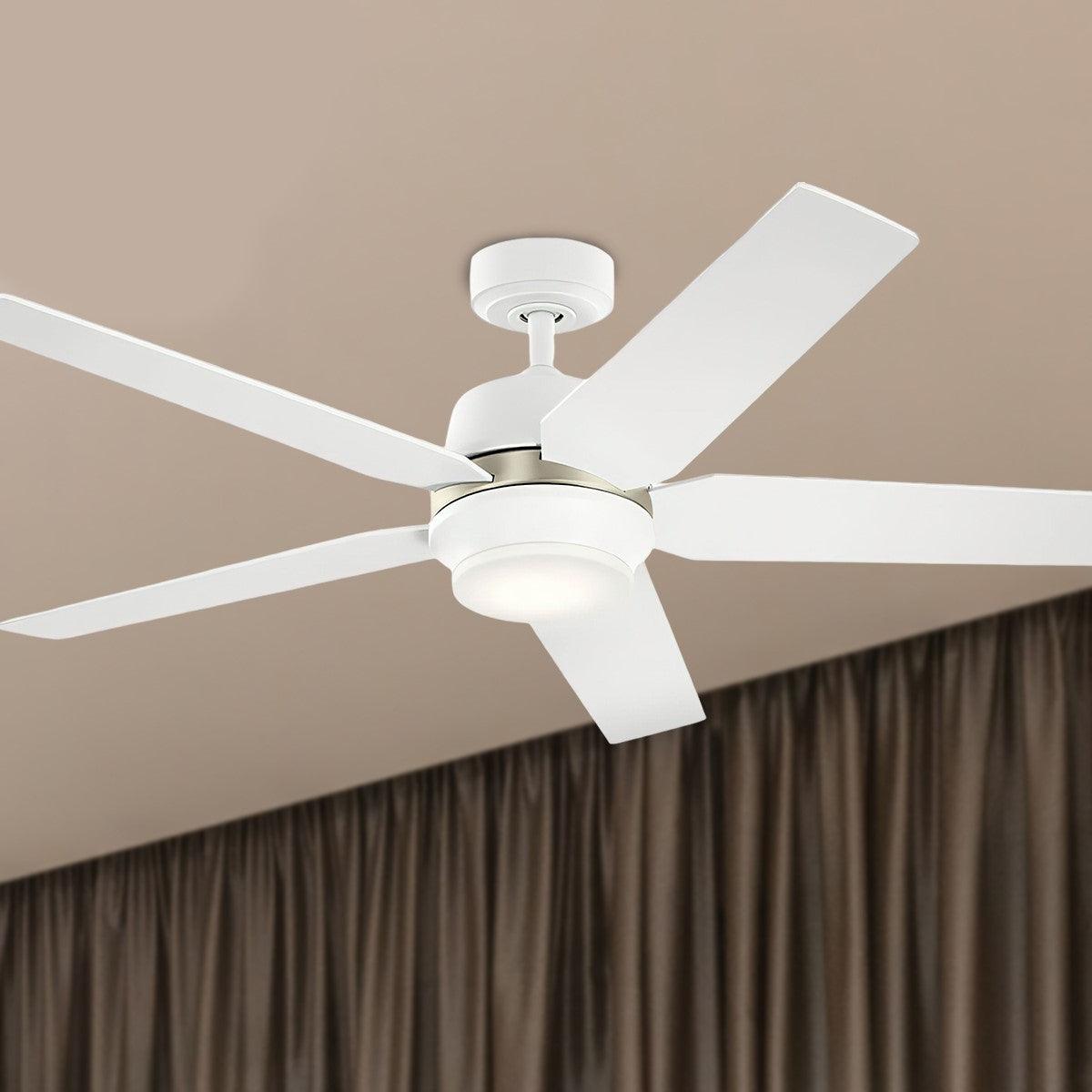 Maeve 52 Inch Matte White LED Indoor Ceiling Fan with Remote - Bees Lighting