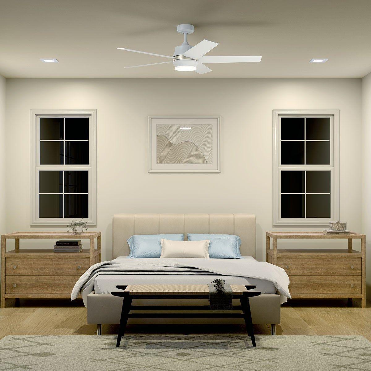 Maeve 52 Inch Matte White LED Indoor Ceiling Fan with Remote - Bees Lighting