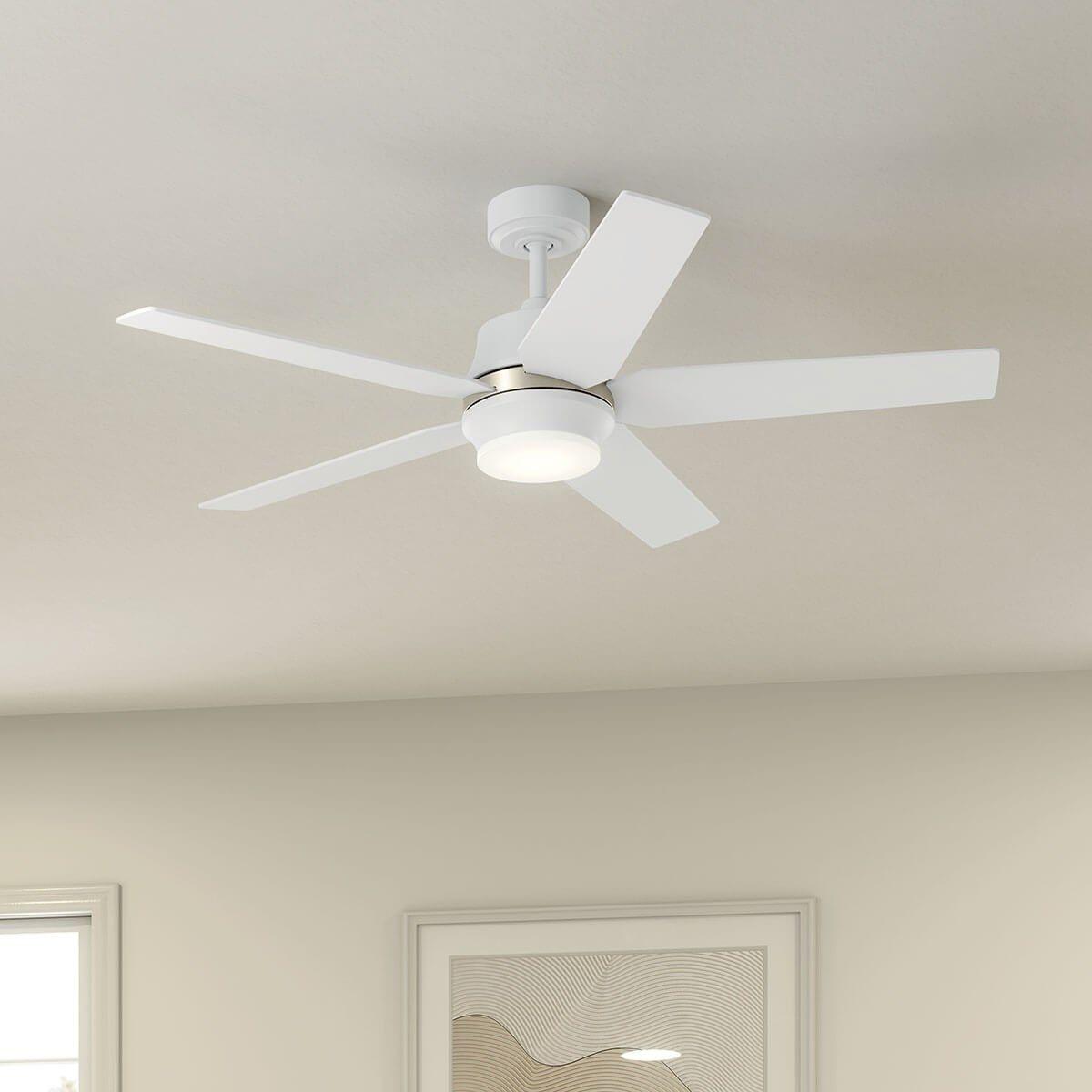 Maeve 52 Inch Matte White LED Indoor Ceiling Fan with Remote - Bees Lighting