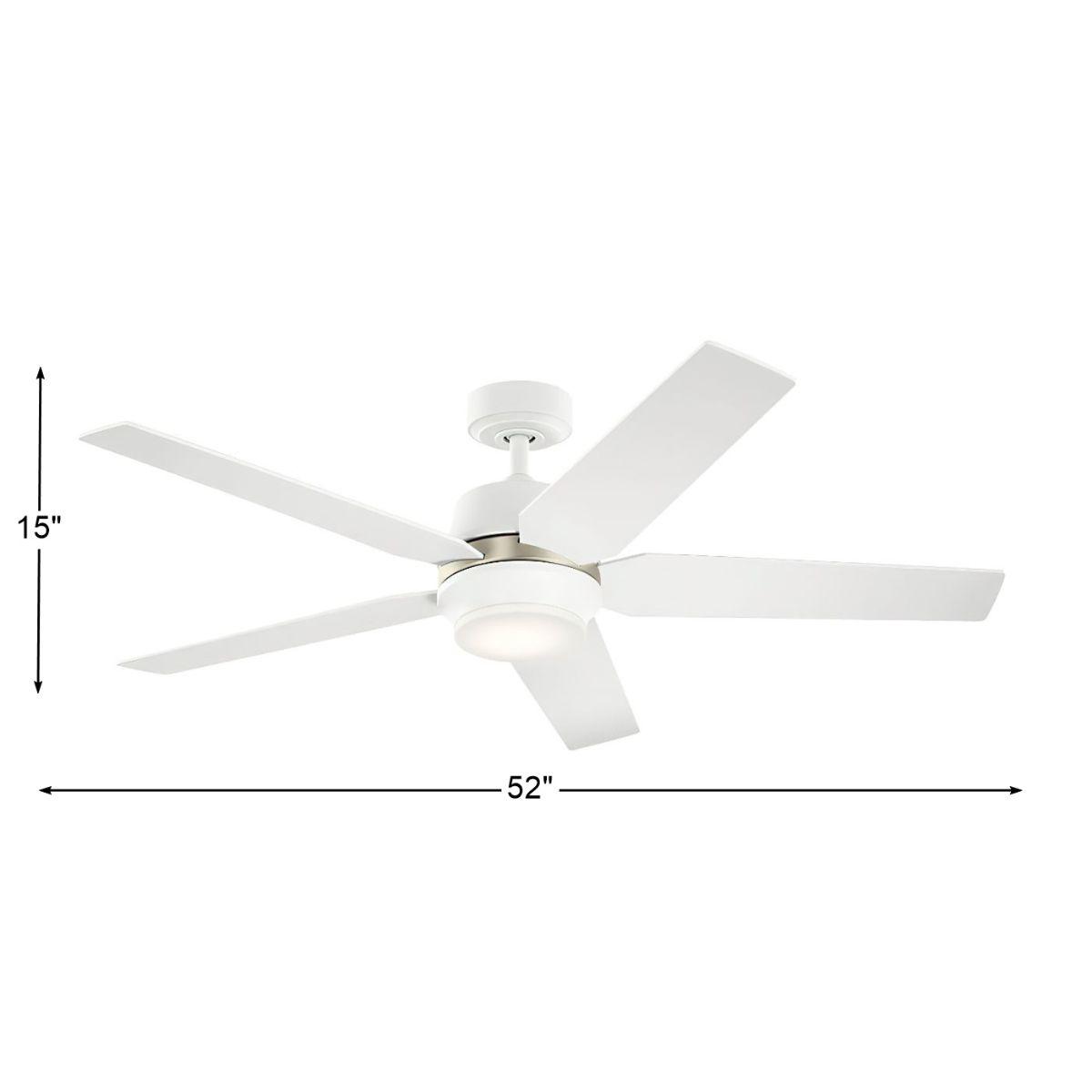 Maeve 52 Inch Matte White LED Indoor Ceiling Fan with Remote - Bees Lighting