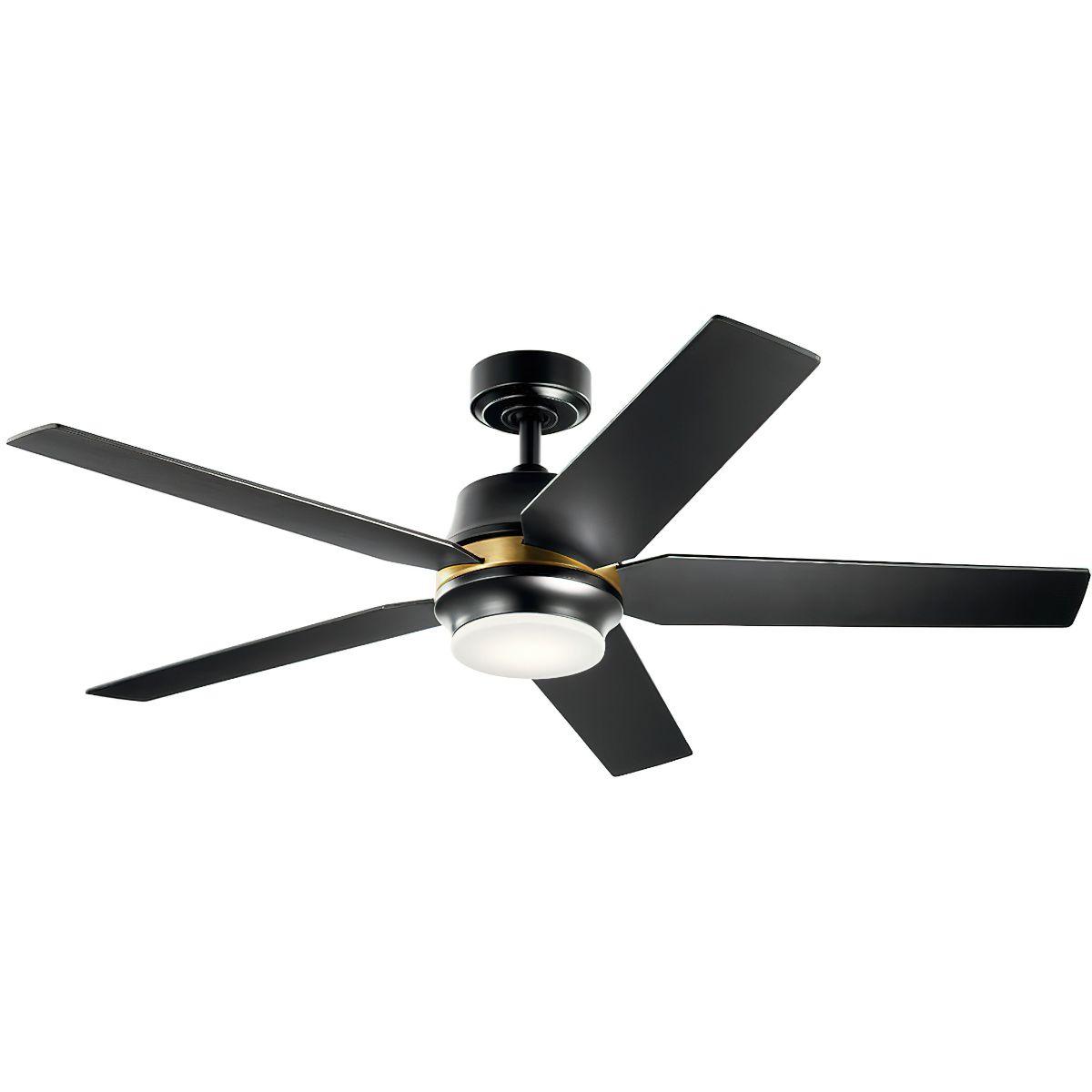 Maeve 52 Inch Satin Black LED Indoor Ceiling Fan with Remote - Bees Lighting