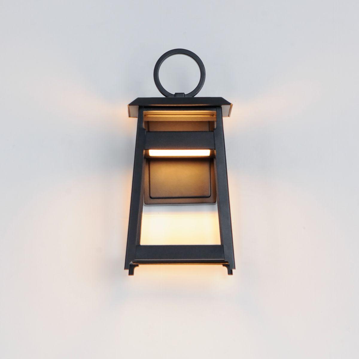 Pagoda 14 in. 2 Lights LED Outdoor Wall Sconce Black Finish - Bees Lighting