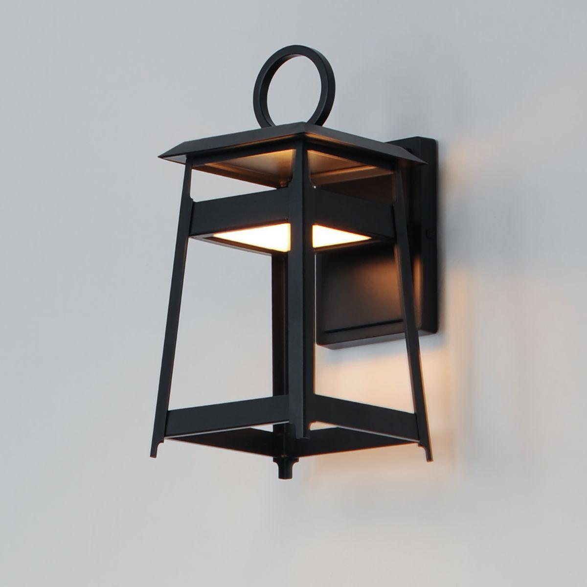 Pagoda 14 in. 2 Lights LED Outdoor Wall Sconce Black Finish - Bees Lighting