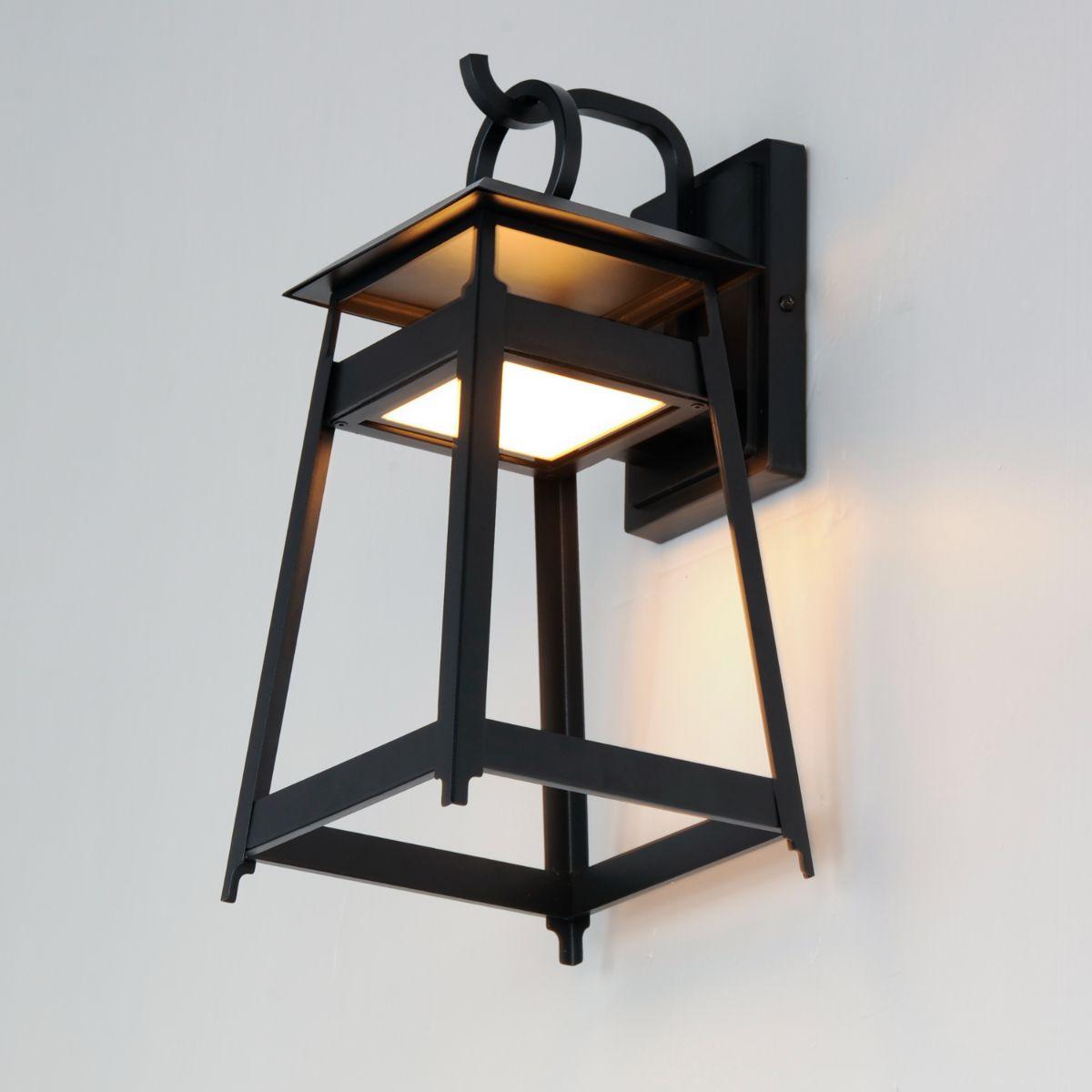 Pagoda 16 in. 2 Lights LED Outdoor Wall Sconce Black Finish - Bees Lighting