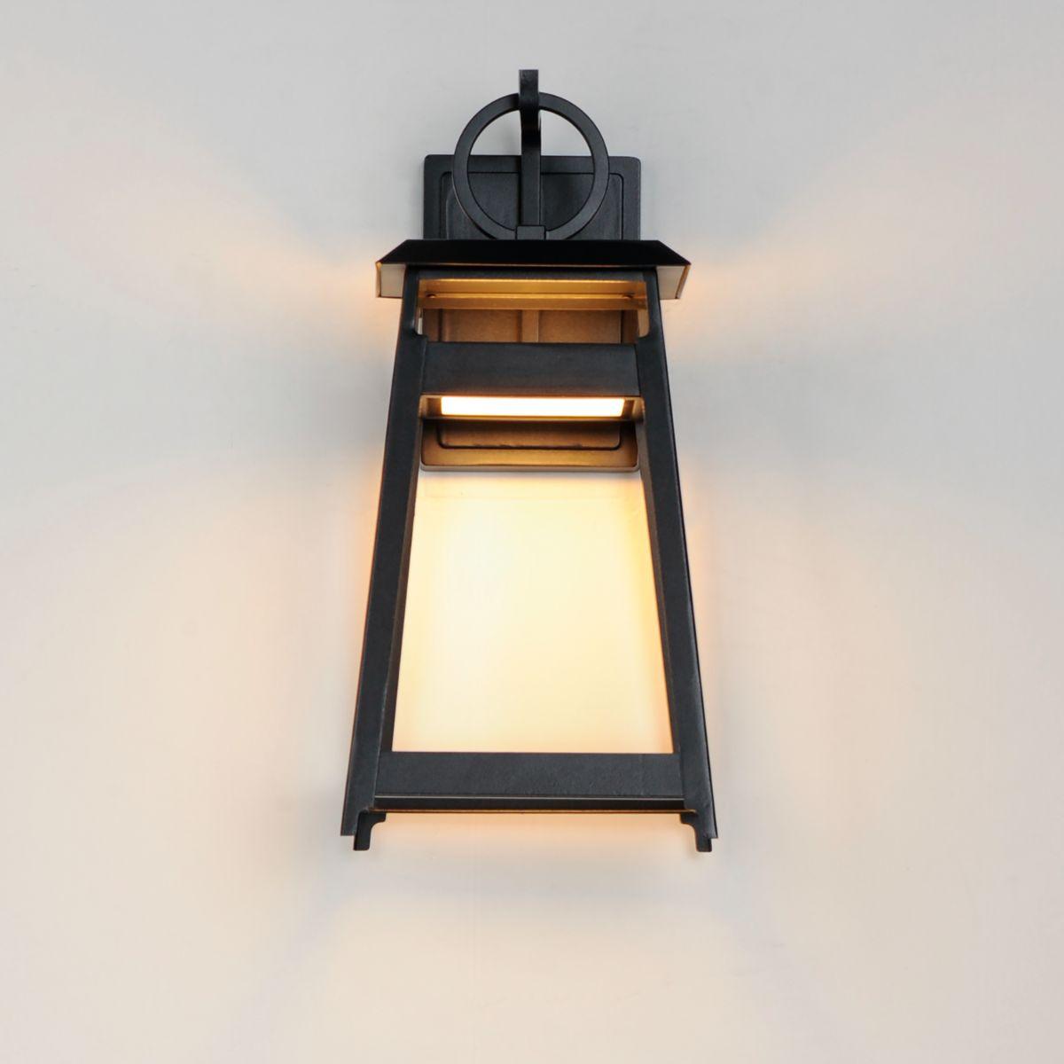 Pagoda 16 in. 2 Lights LED Outdoor Wall Sconce Black Finish - Bees Lighting