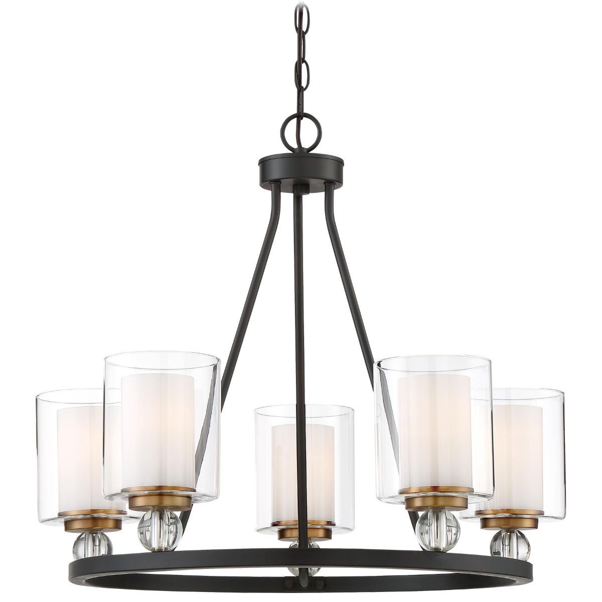 Studio 5 26 In. 5 Lights Chandelier Bronze & Brass Finish - Bees Lighting