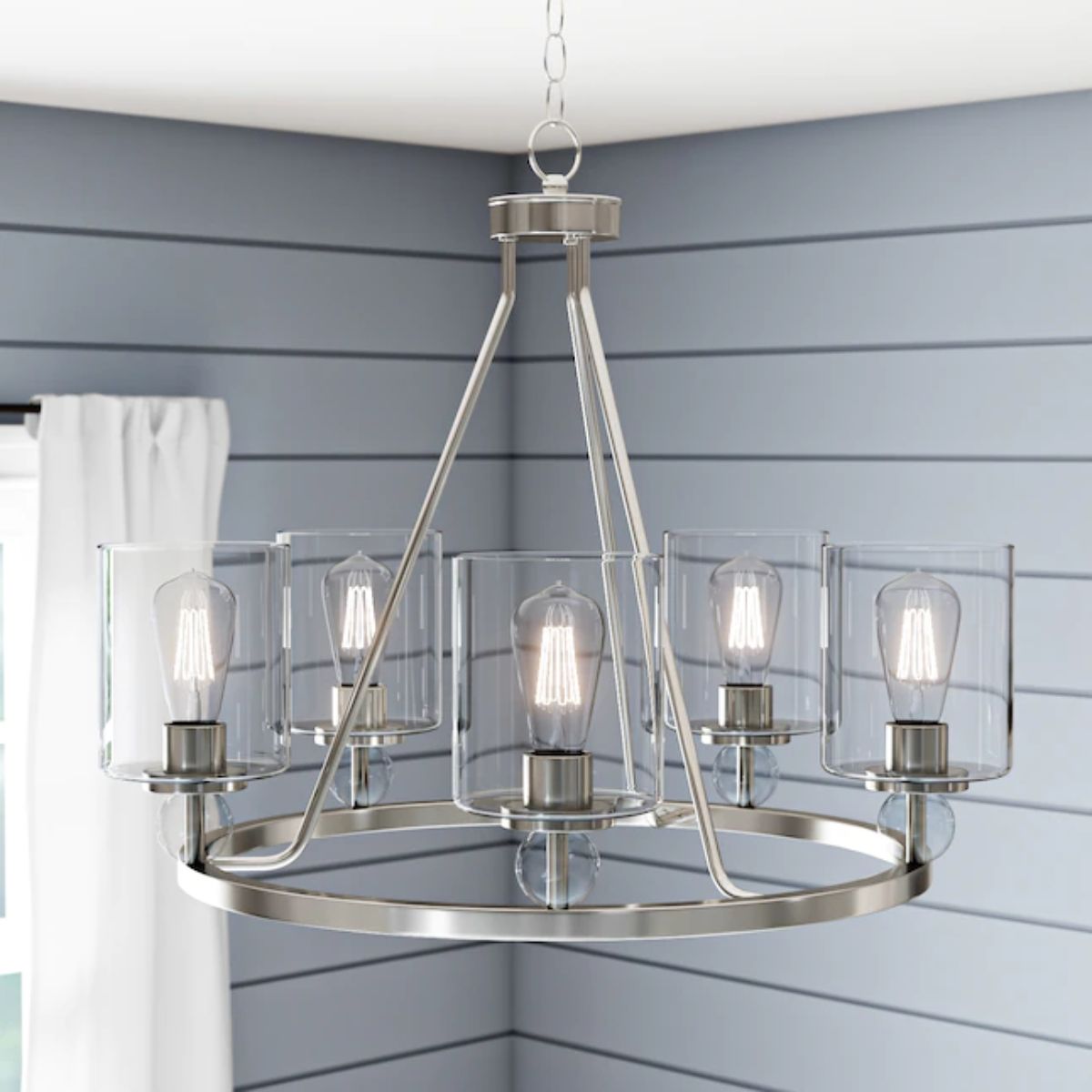 Studio 5 26 In. 5 Lights Chandelier Polished Nickel Finish - Bees Lighting