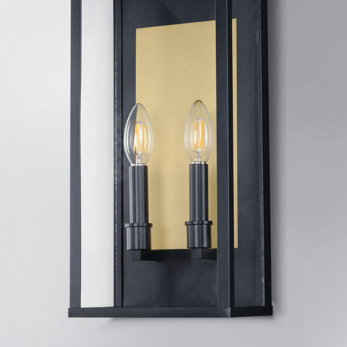 Manchester 20 in. 2 Lights Outdoor Wall Sconce Black Finish - Bees Lighting