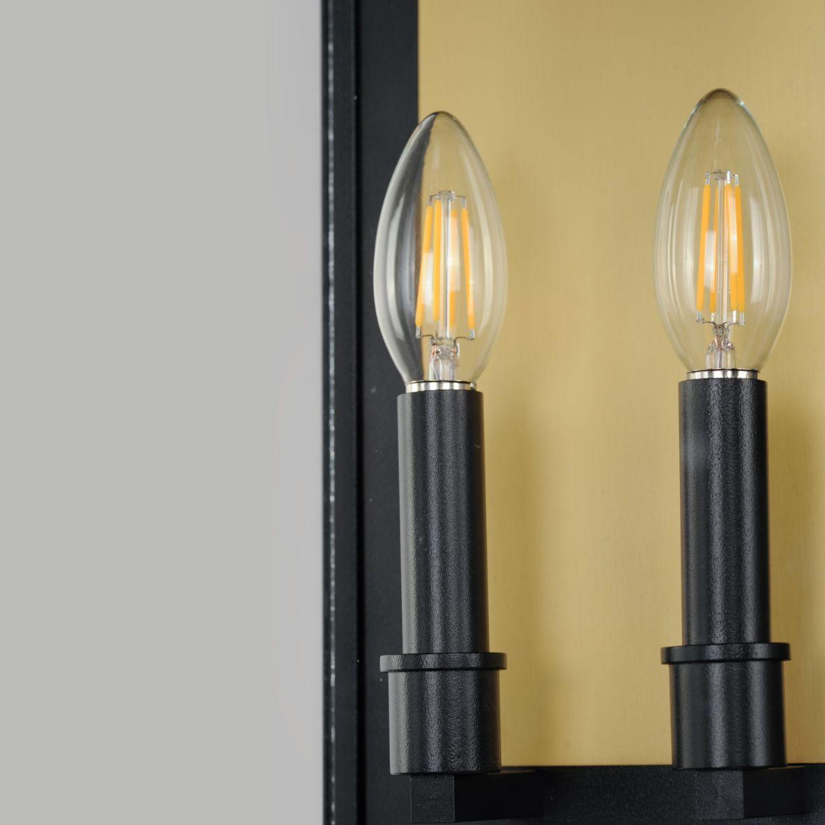 Manchester 20 in. 2 Lights Outdoor Wall Sconce Black Finish - Bees Lighting