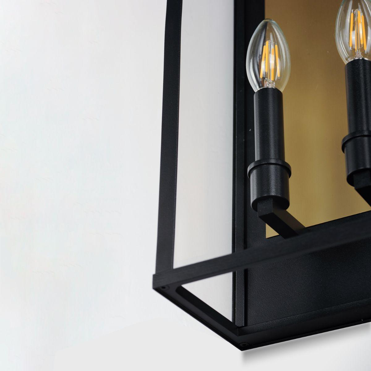 Manchester 20 in. 2 Lights Outdoor Wall Sconce Black Finish - Bees Lighting