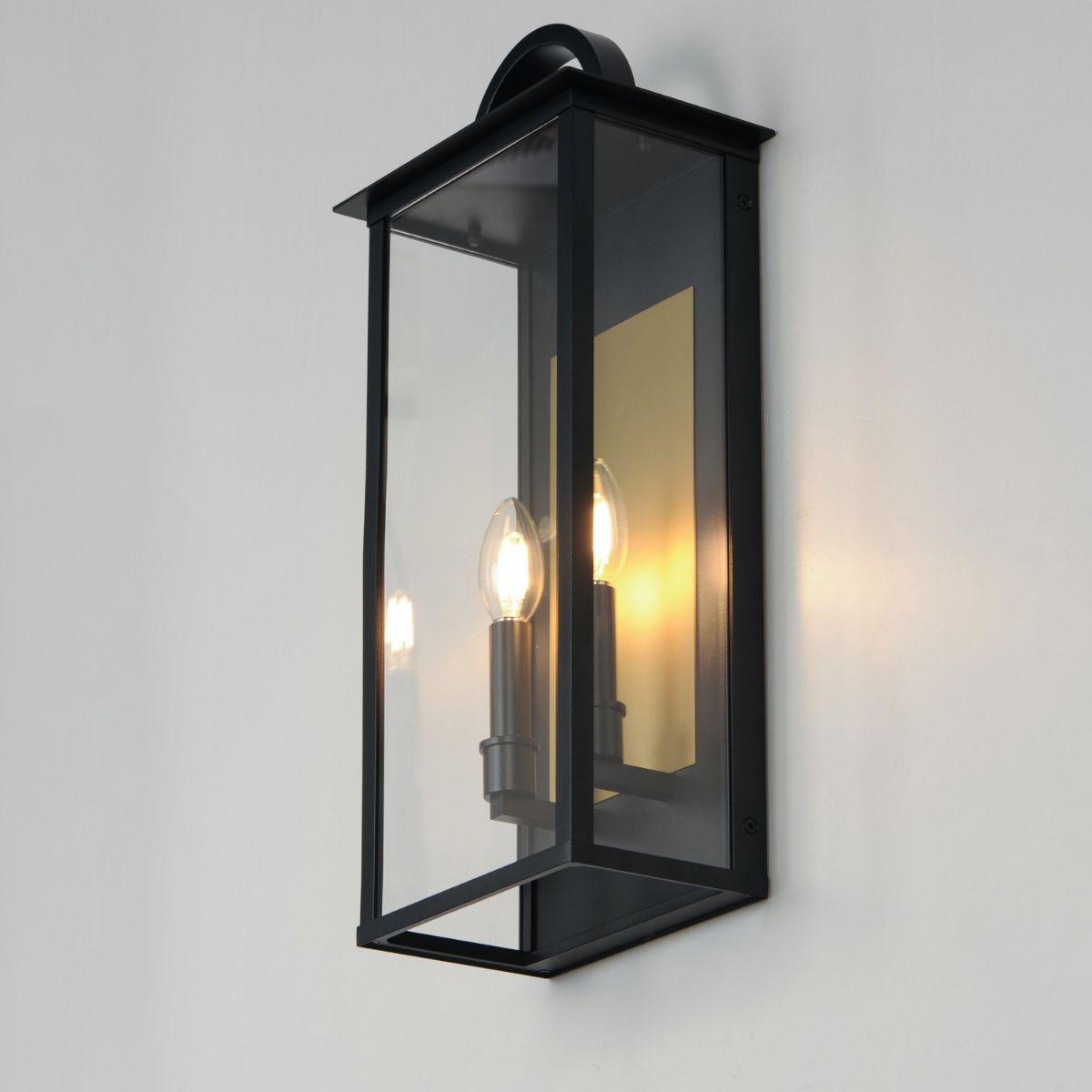 Manchester 20 in. 2 Lights Outdoor Wall Sconce Black Finish - Bees Lighting