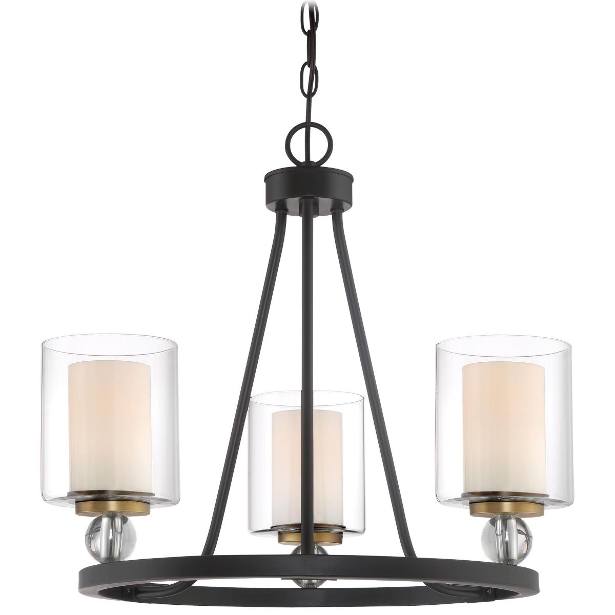 Studio 5 22 In. 3 Lights Chandelier Bronze & Brass Finish - Bees Lighting