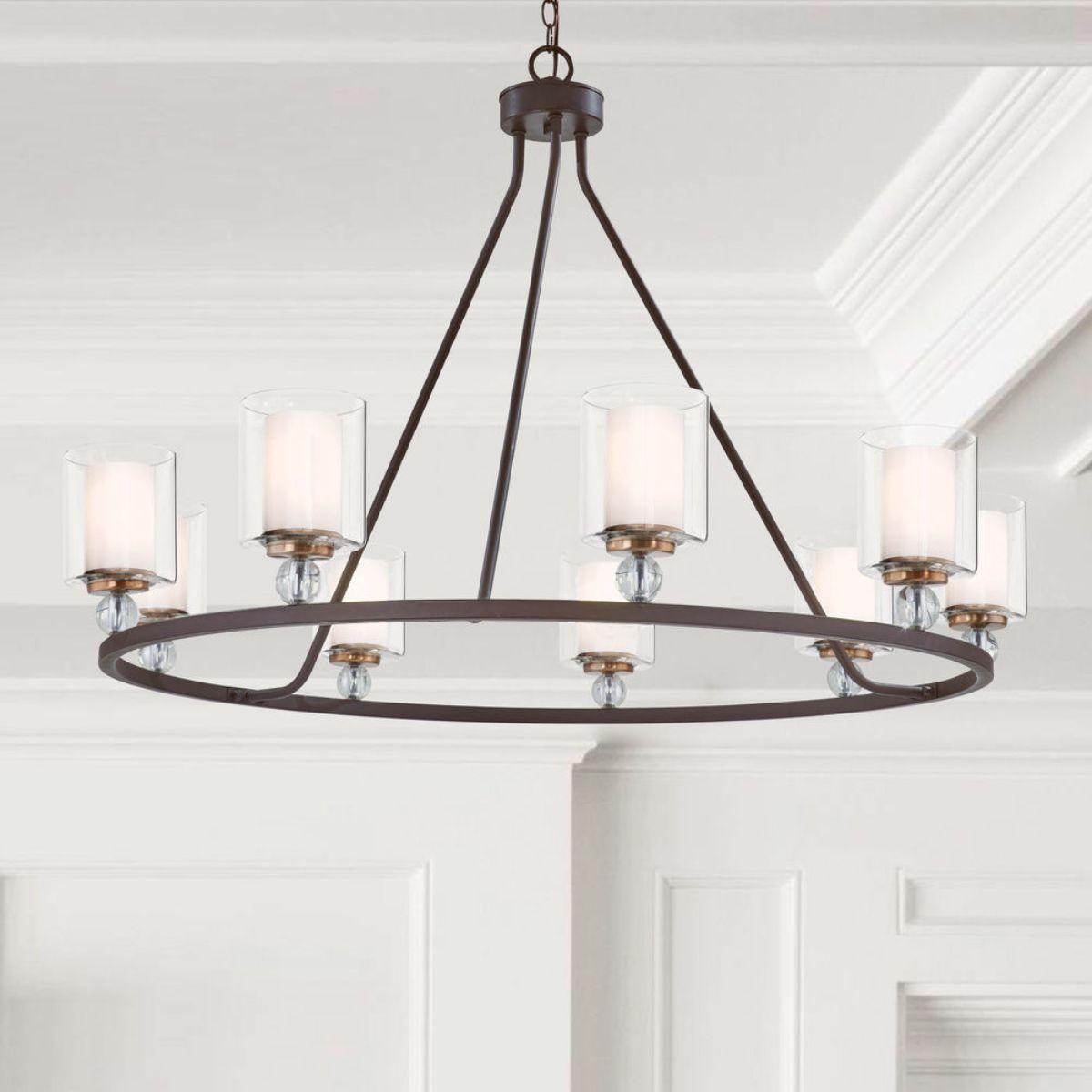 Studio 5 45 In. 9 Lights Chandelier Bronze & Brass Finish - Bees Lighting