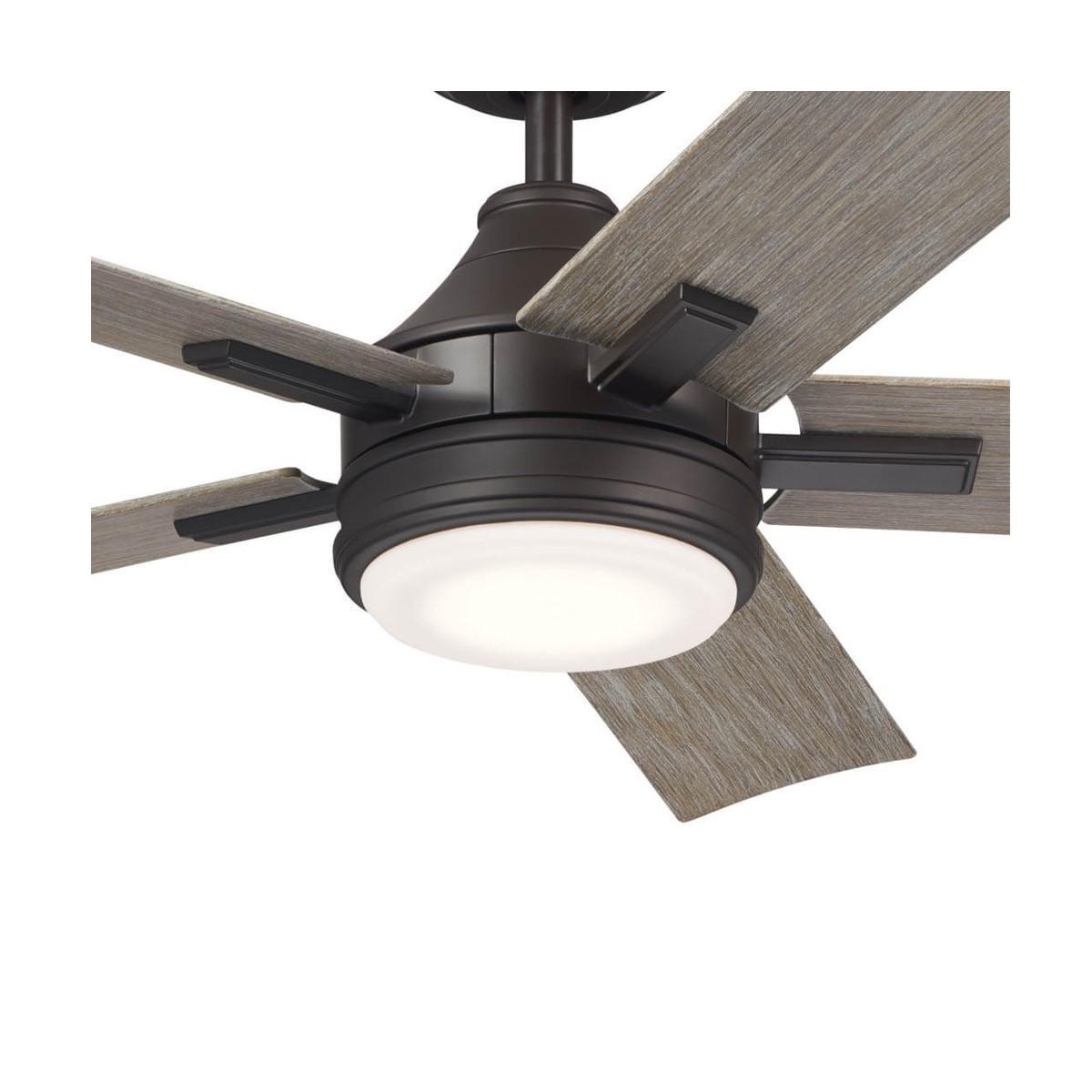 Tide 52 Inch Olde Bronze LED Damp Rated Ceiling Fan with Remote - Bees Lighting