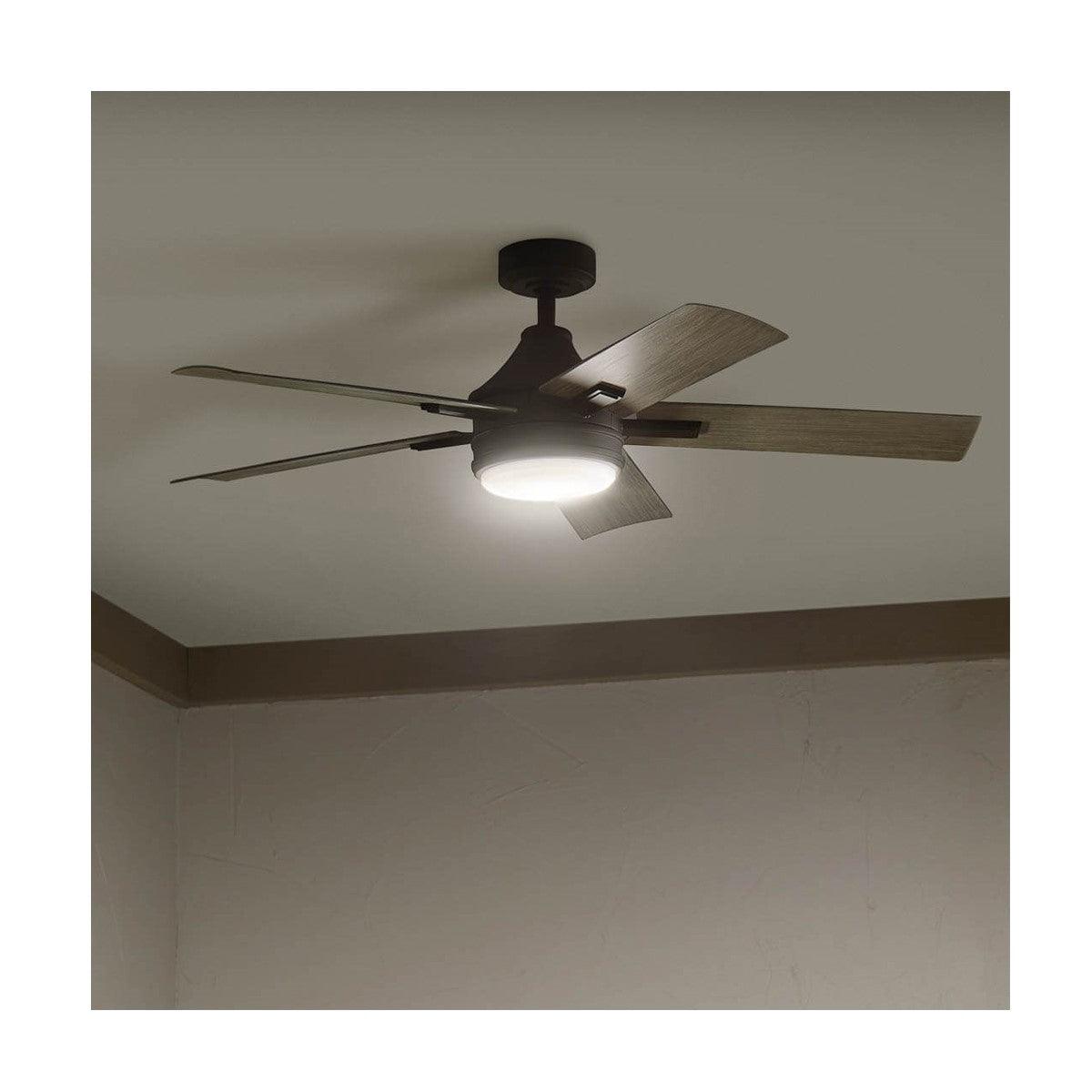 Tide 52 Inch Olde Bronze LED Damp Rated Ceiling Fan with Remote - Bees Lighting