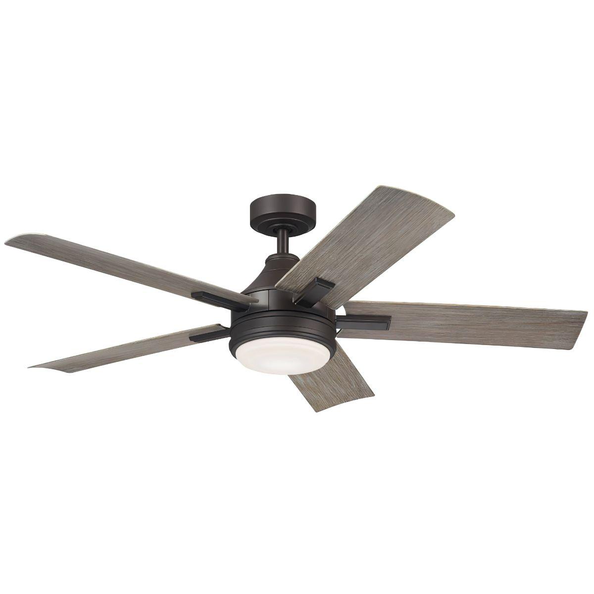 Tide 52 Inch Olde Bronze LED Damp Rated Ceiling Fan with Remote - Bees Lighting