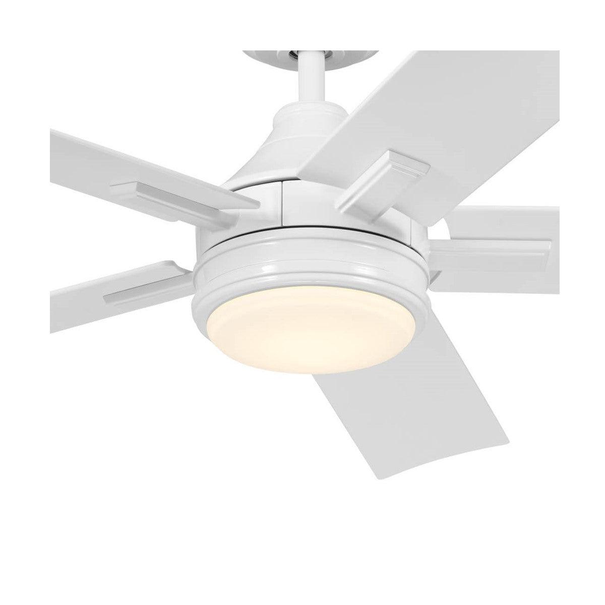 Tide 52 Inch White LED Damp Rated Ceiling Fan with Remote - Bees Lighting