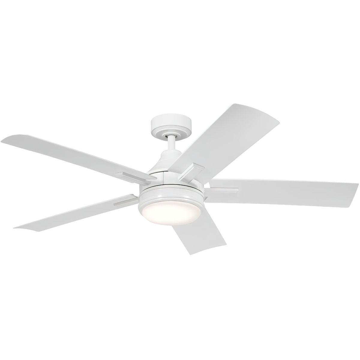 Tide 52 Inch White LED Damp Rated Ceiling Fan with Remote - Bees Lighting