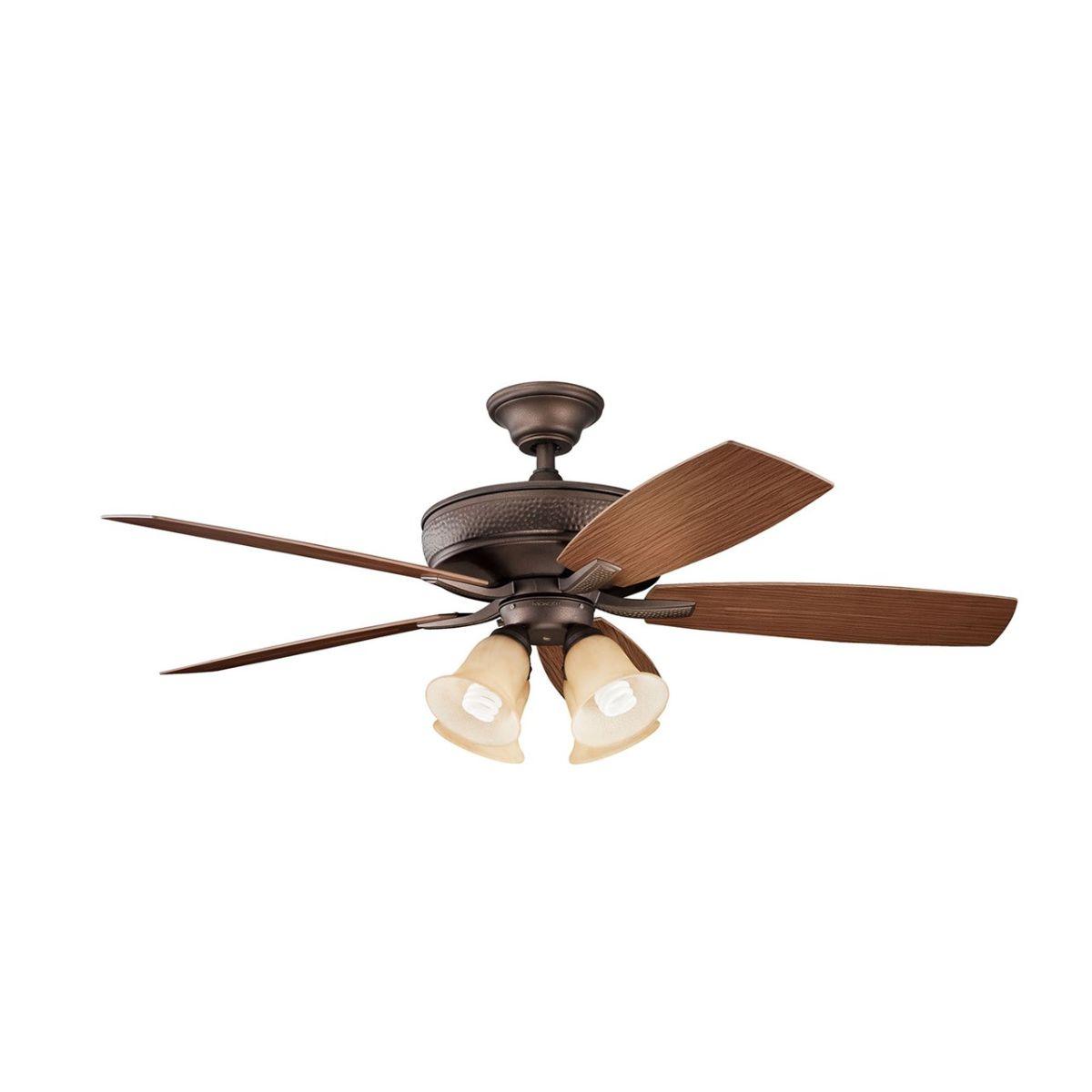 Monarch II Patio 52 Inch Weathered Copper Outdoor Ceiling Fan with Remote - Bees Lighting