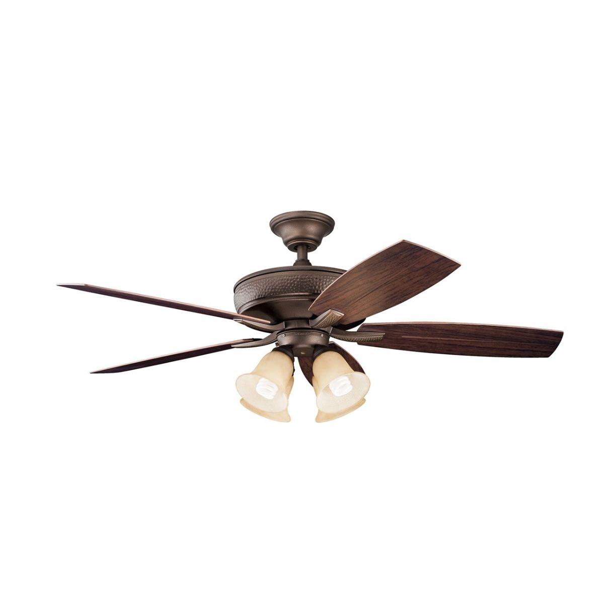 Monarch II Patio 52 Inch Weathered Copper Outdoor Ceiling Fan with Remote - Bees Lighting