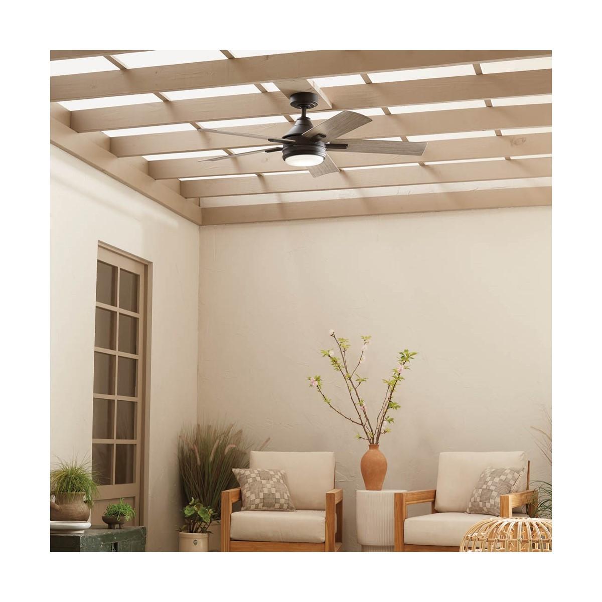 Tide Weather+ 52 Inch Olde Bronze LED Wet Rated Ceiling Fan with Remote - Bees Lighting