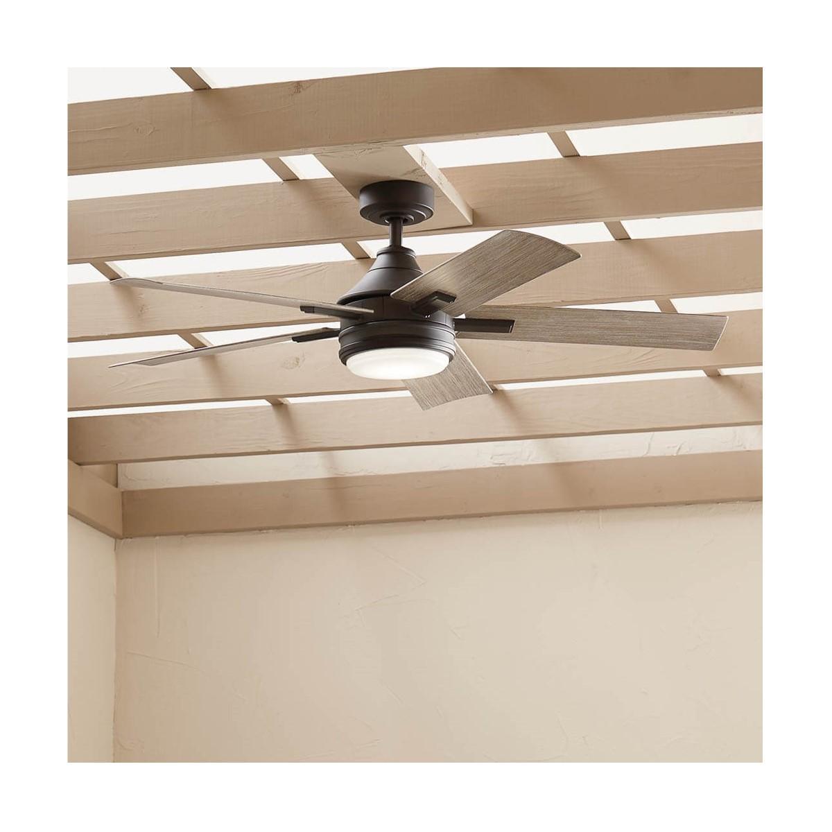 Tide Weather+ 52 Inch Olde Bronze LED Wet Rated Ceiling Fan with Remote - Bees Lighting